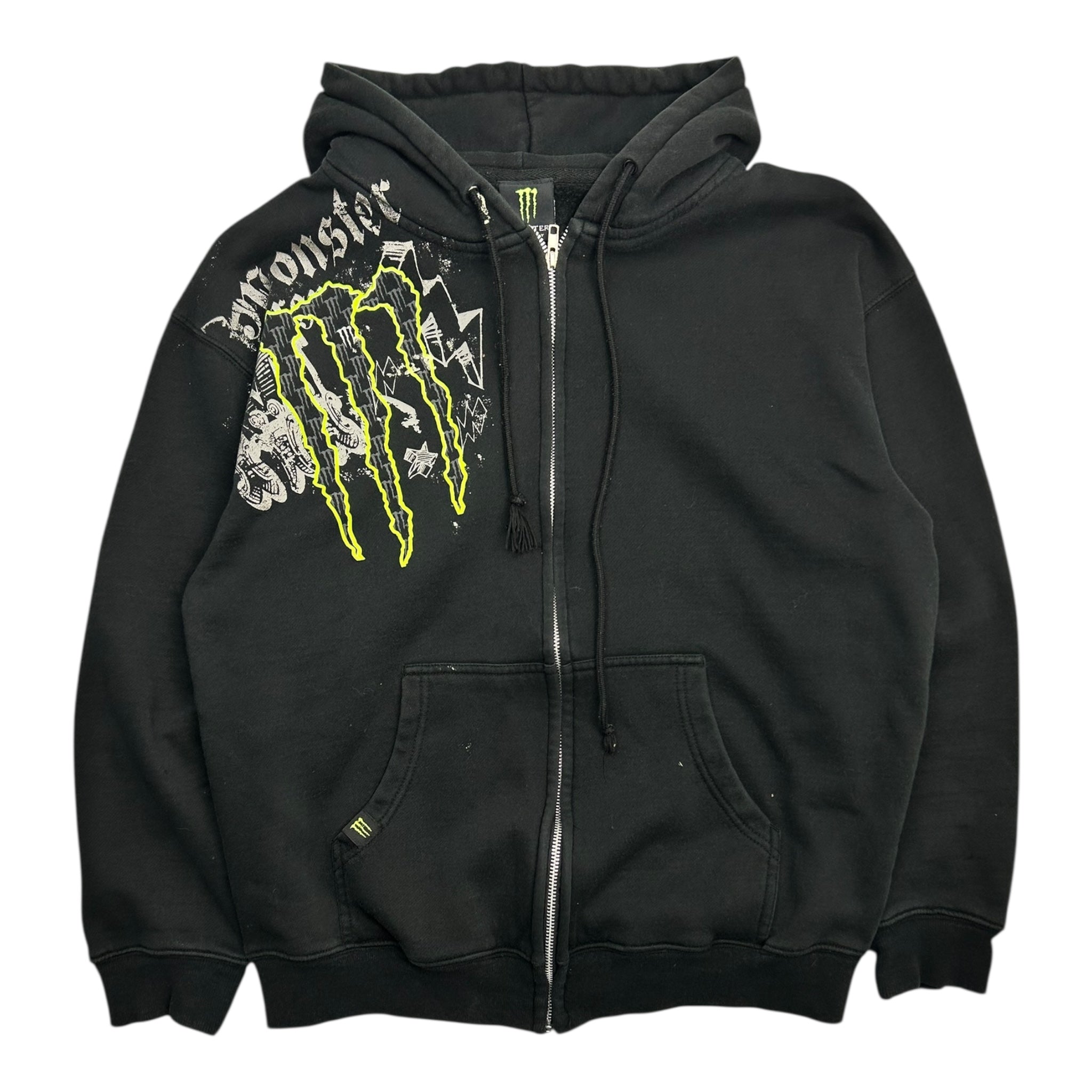 Y2K Monster Energy Cyber Goth Zip Up Hoodie