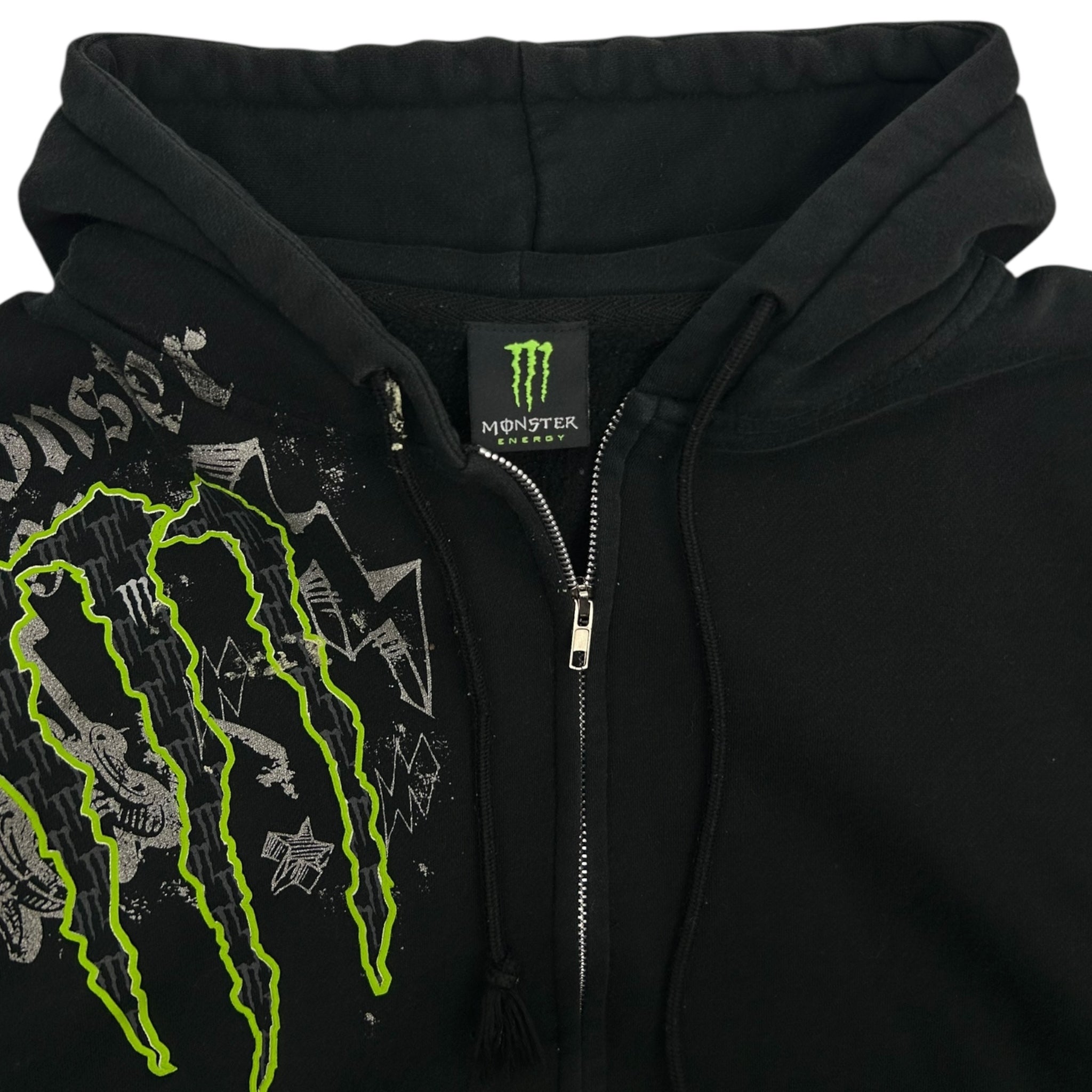 Y2K Monster Energy Cyber Goth Zip Up Hoodie