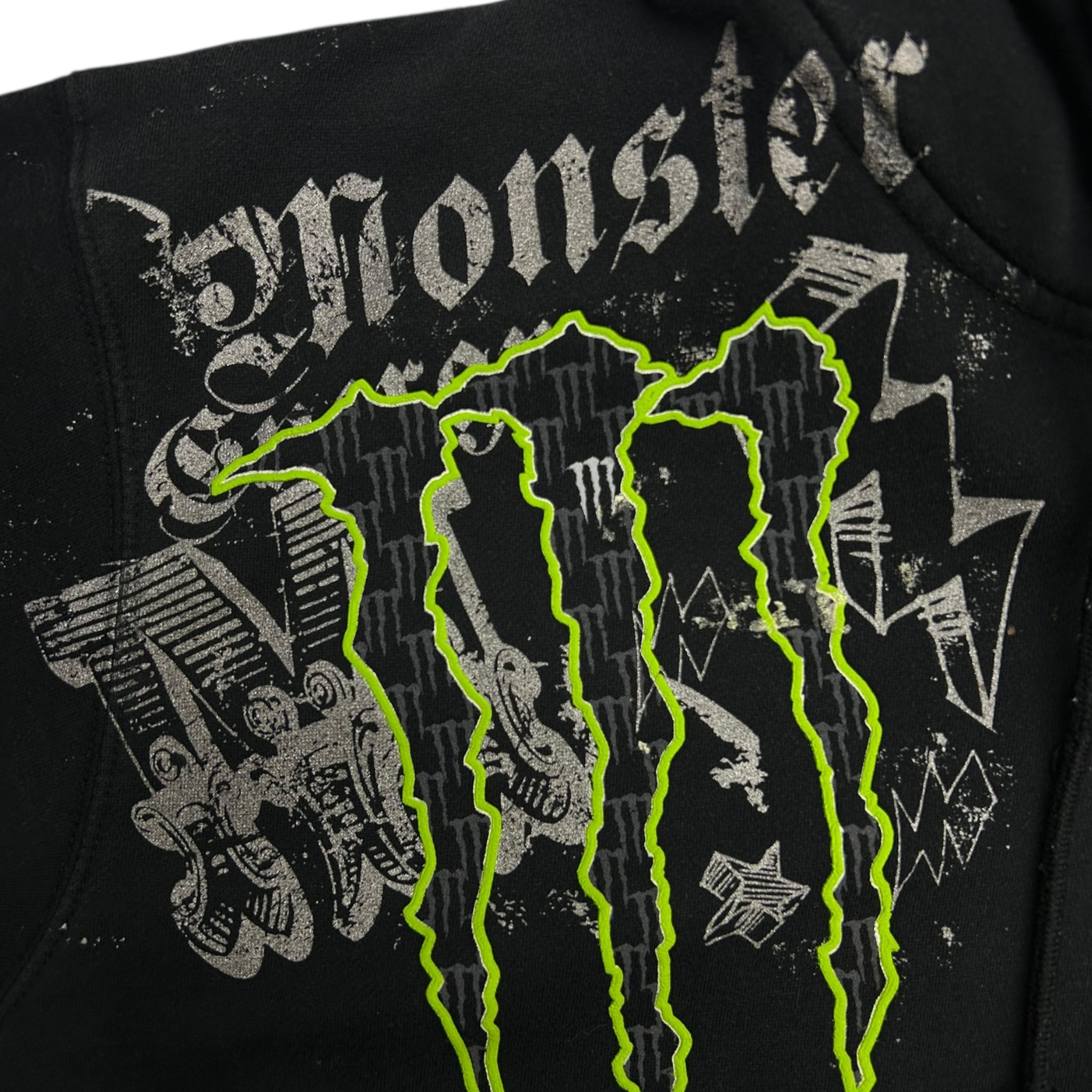 Y2K Monster Energy Cyber Goth Zip Up Hoodie