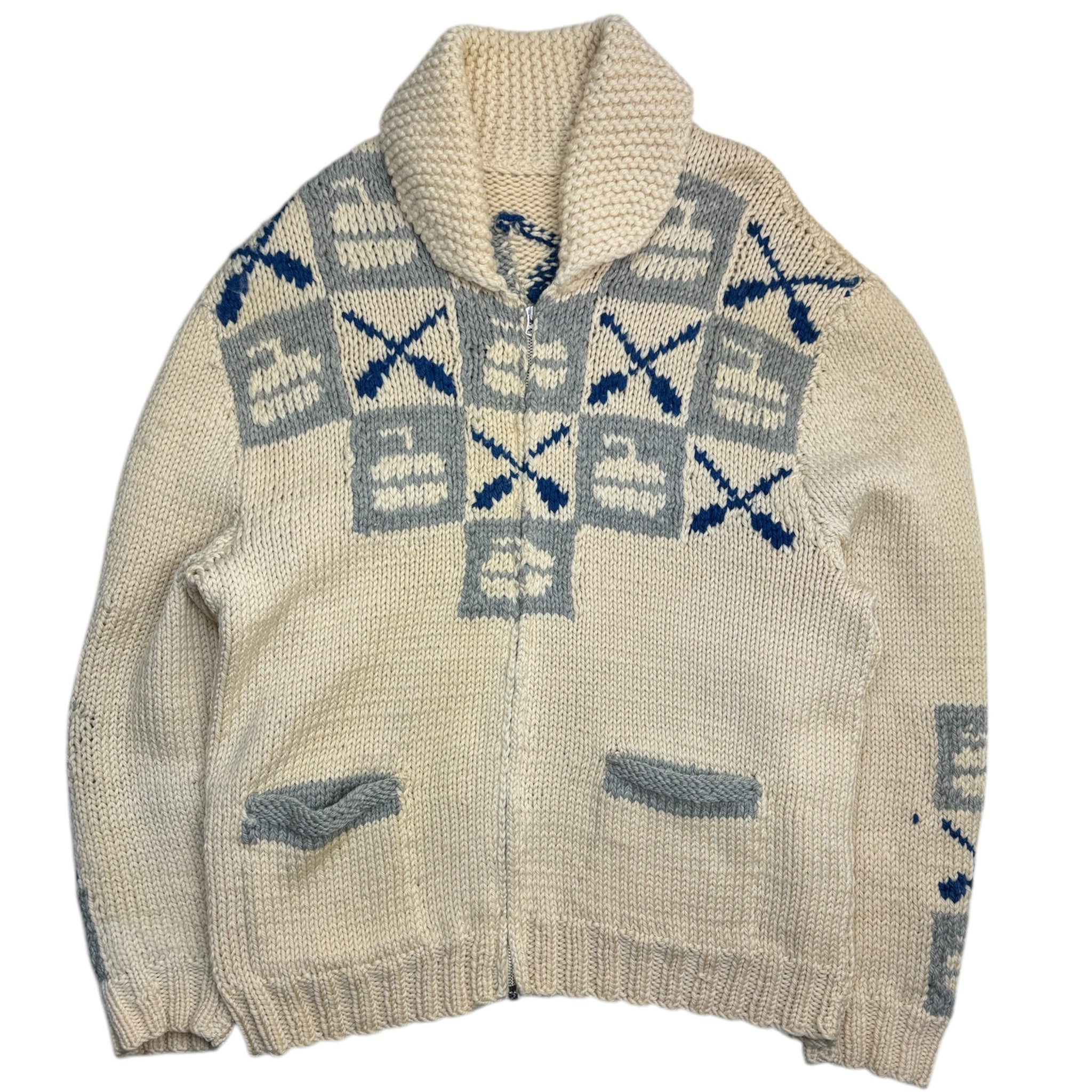 Vintage Knit Curling Cowichan Sweater