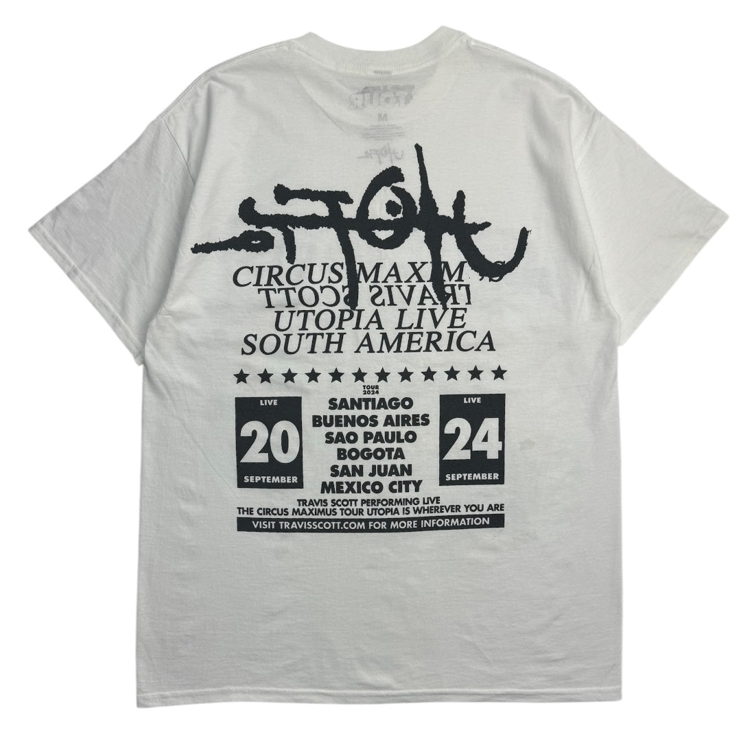 Travis Scott South America Tour Skitzo Circus Maximus T-Shirt White