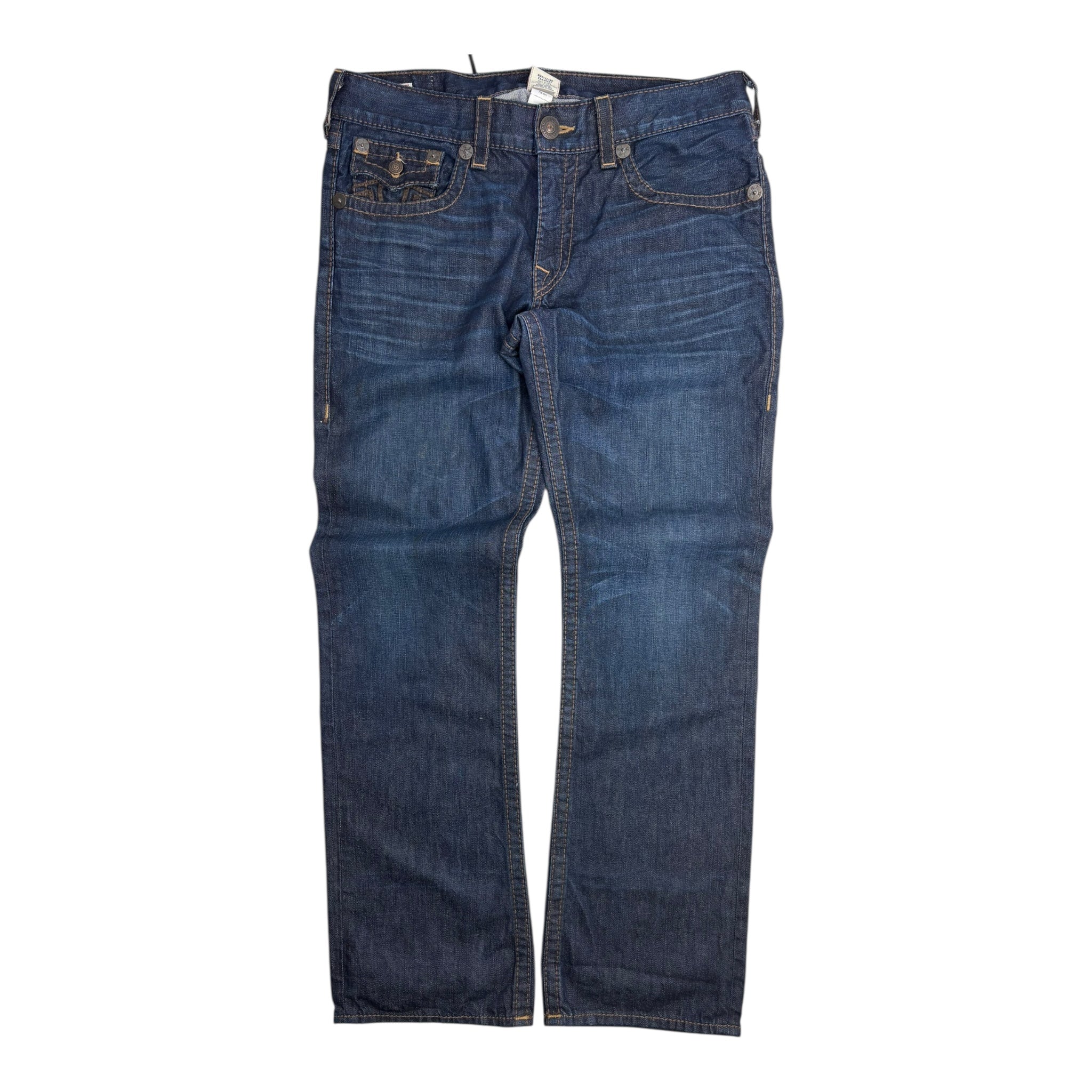 Y2K True Religion Contrast Stitch Dark Ricky Big T Embroidered Bottoms