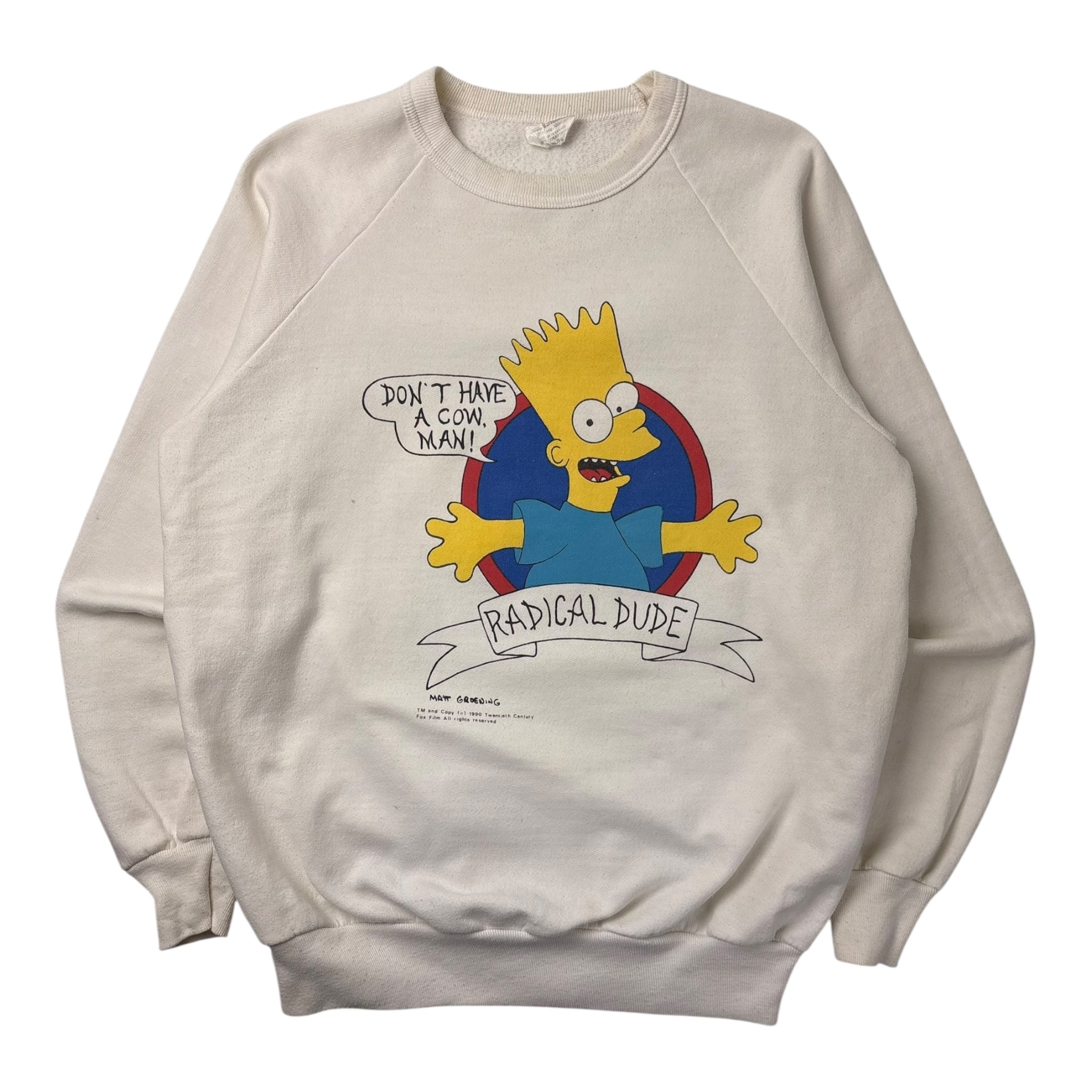 1990 The Simpsons “Radical Dude” Bart Crewneck