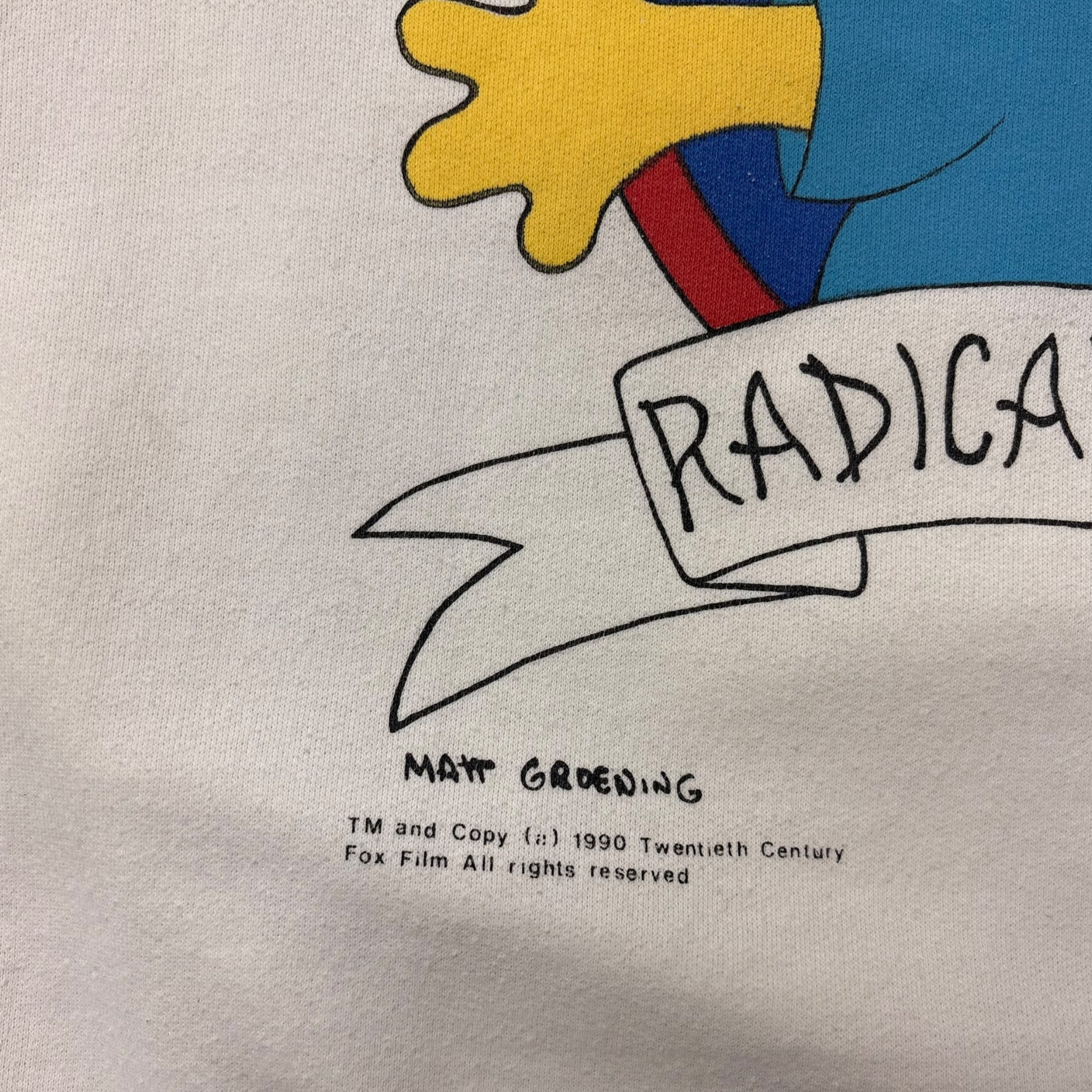 1990 The Simpsons “Radical Dude” Bart Crewneck