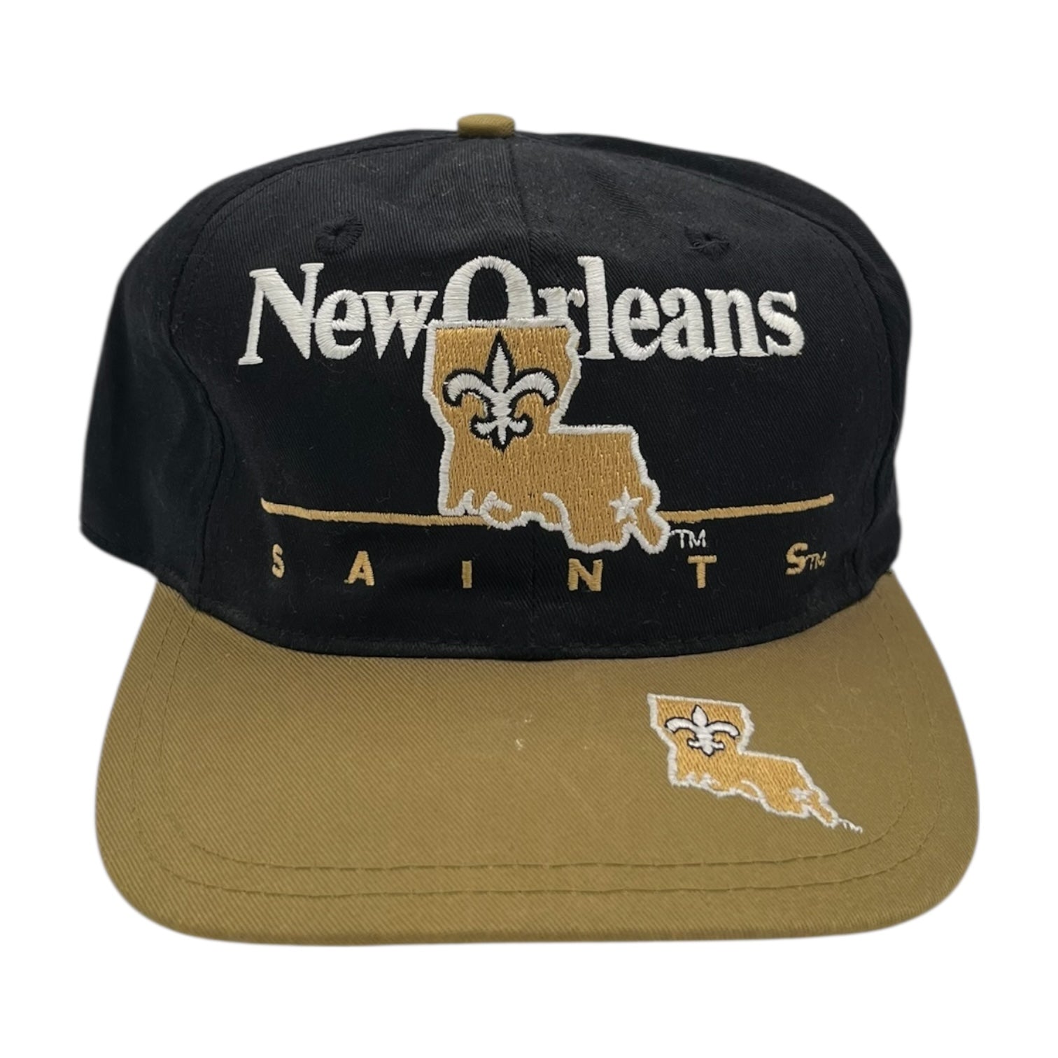 Vintage New Orleans Saints Snapback Hat Black/Gold