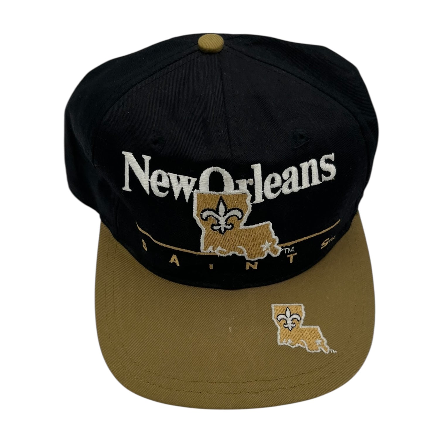 Vintage New Orleans Saints Snapback Hat Black/Gold