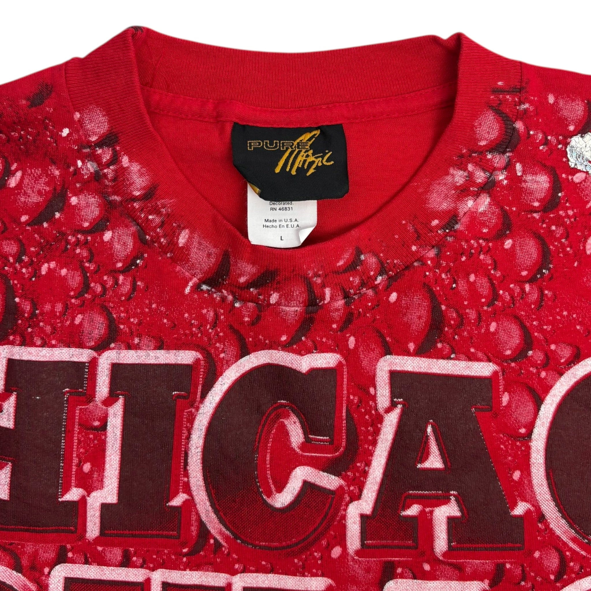 Vintage Chicago Bulls Water Print T-Shirt