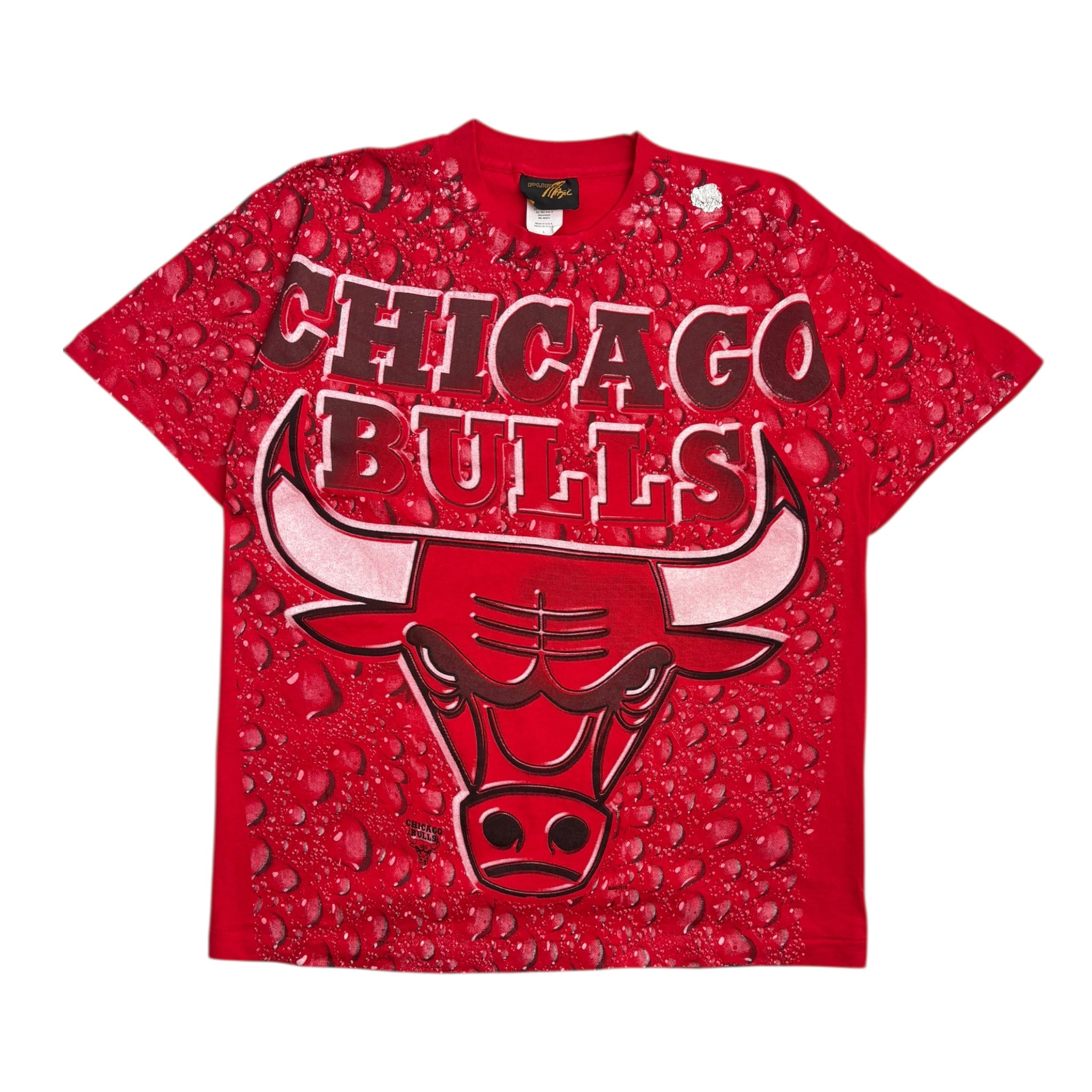 Vintage Chicago Bulls Water Print T-Shirt