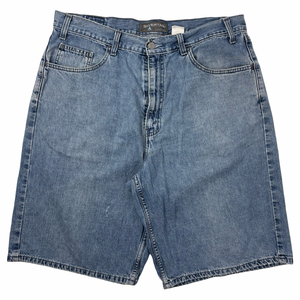 Vintage Y2K Silver Tab Baggy Shorts Mid Wash