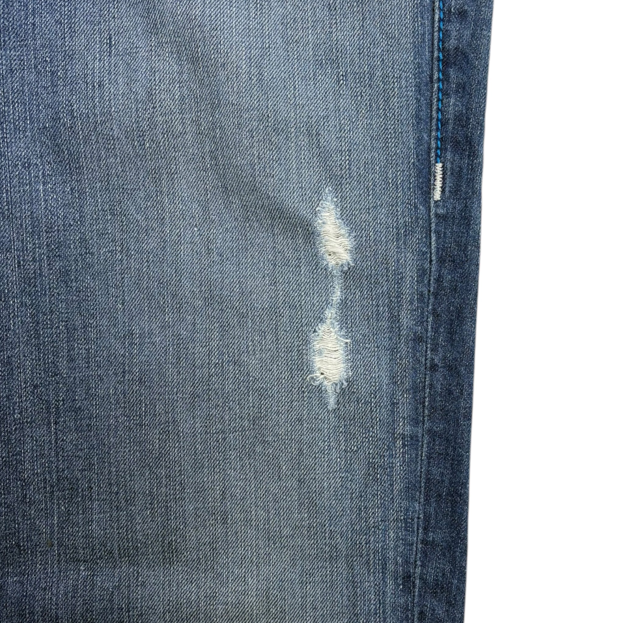 Vintage True Religion Straight Blue Stitch Medium Wash Denim