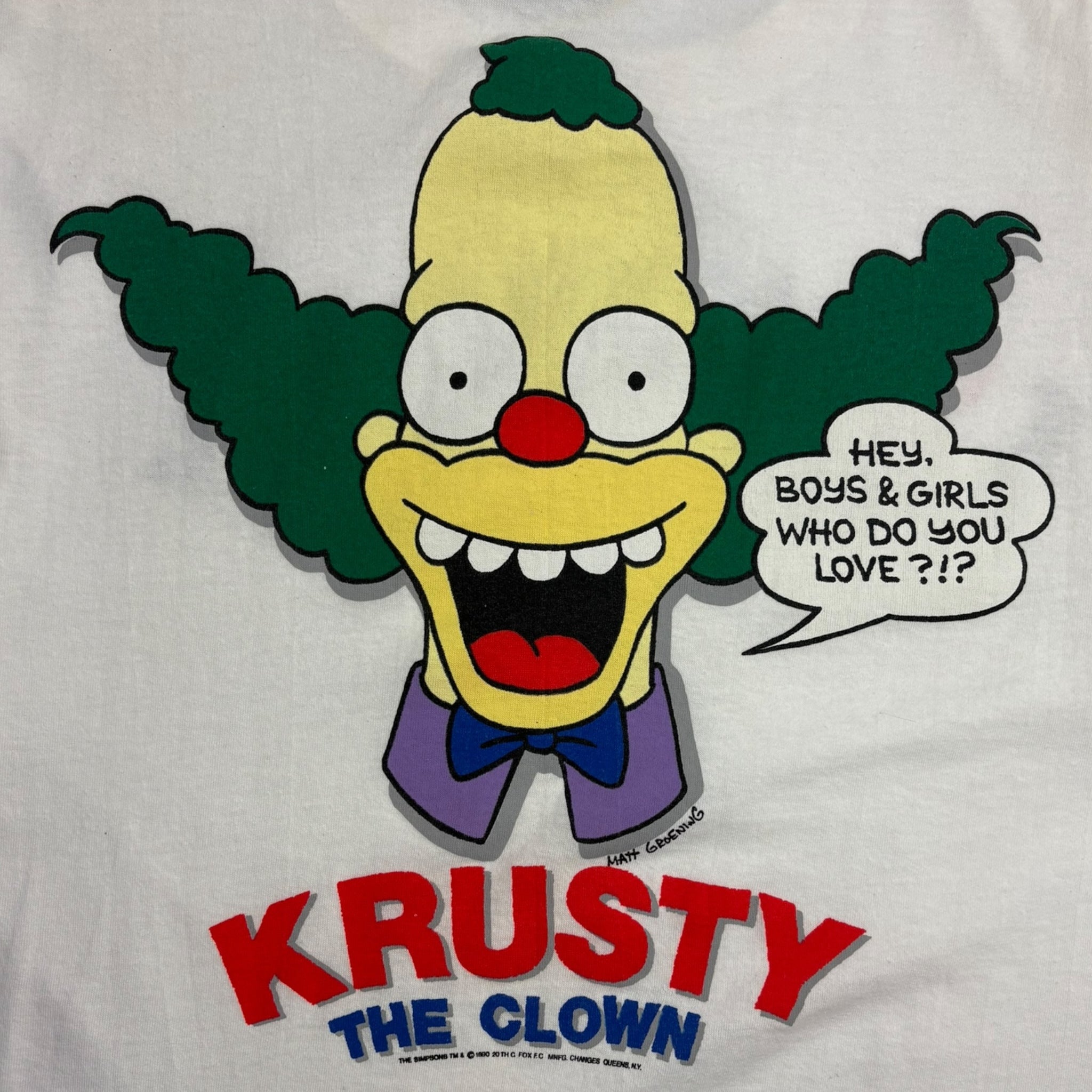 1990 Krusty The Clown “Who Do You Love?” T-Shirt