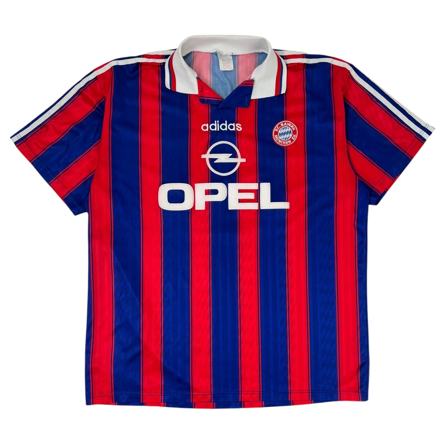 Vintage Adidas Bayern Munich 95’ Striped Jersey Red/Blue