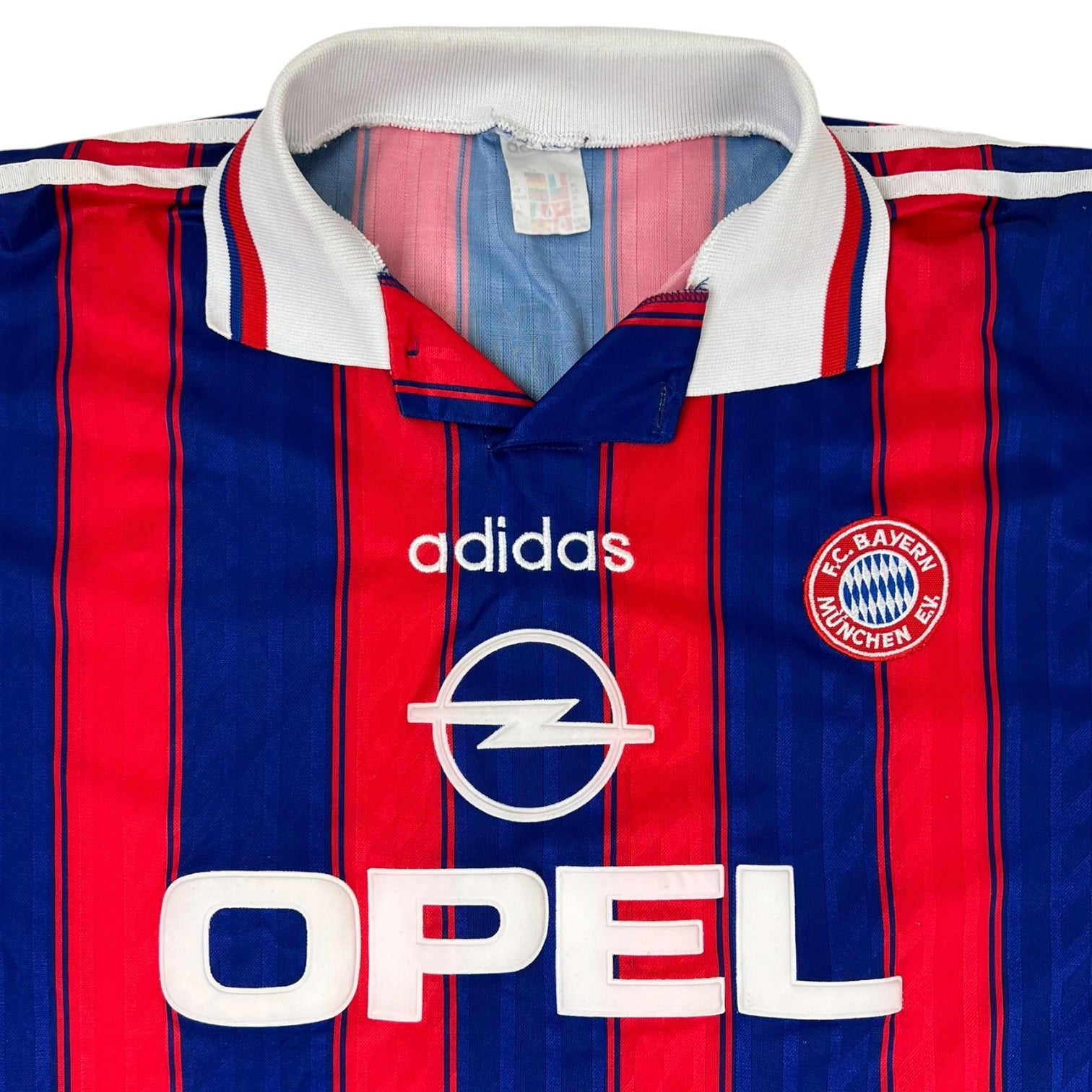 Vintage Adidas Bayern Munich 95’ Striped Jersey Red/Blue