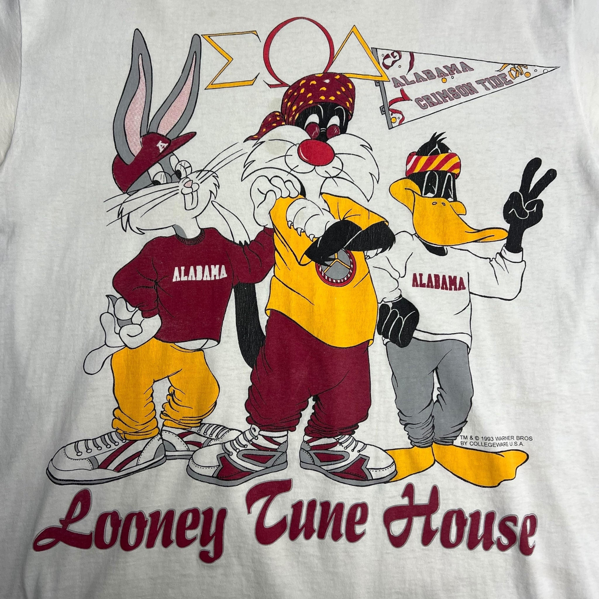 1993 Looney Tunes Alabama Crimson Tide Tee White