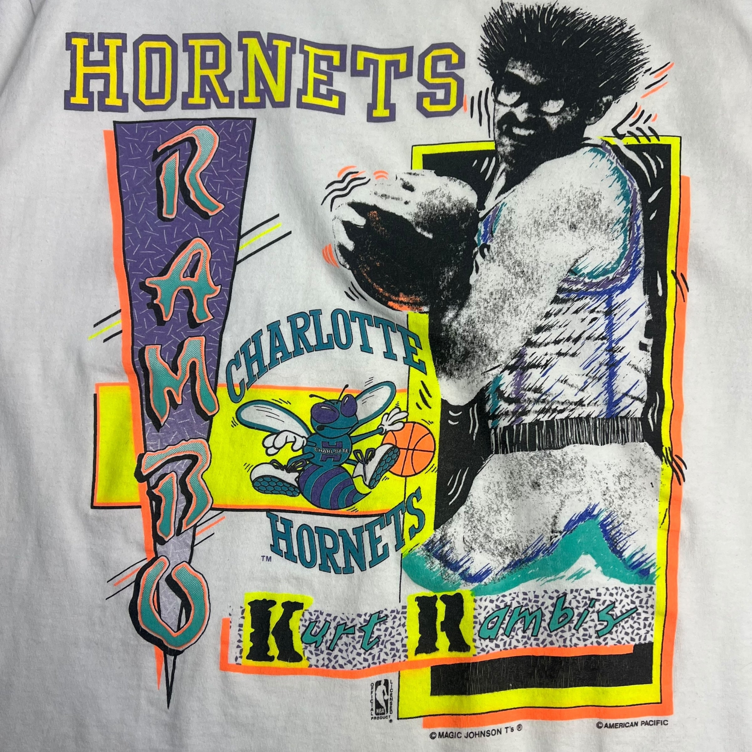 Vintage Charlotte Hornets Kurt Rambis Tee White
