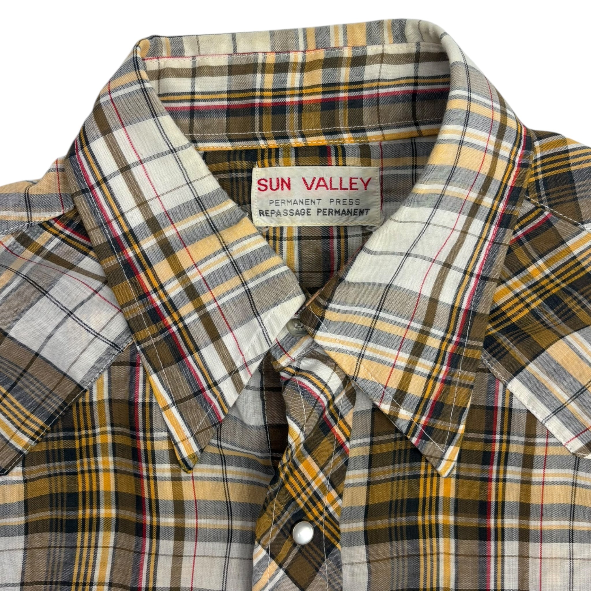 Vintage Sun Valley Western Pearl Snap Yellow/Tan
