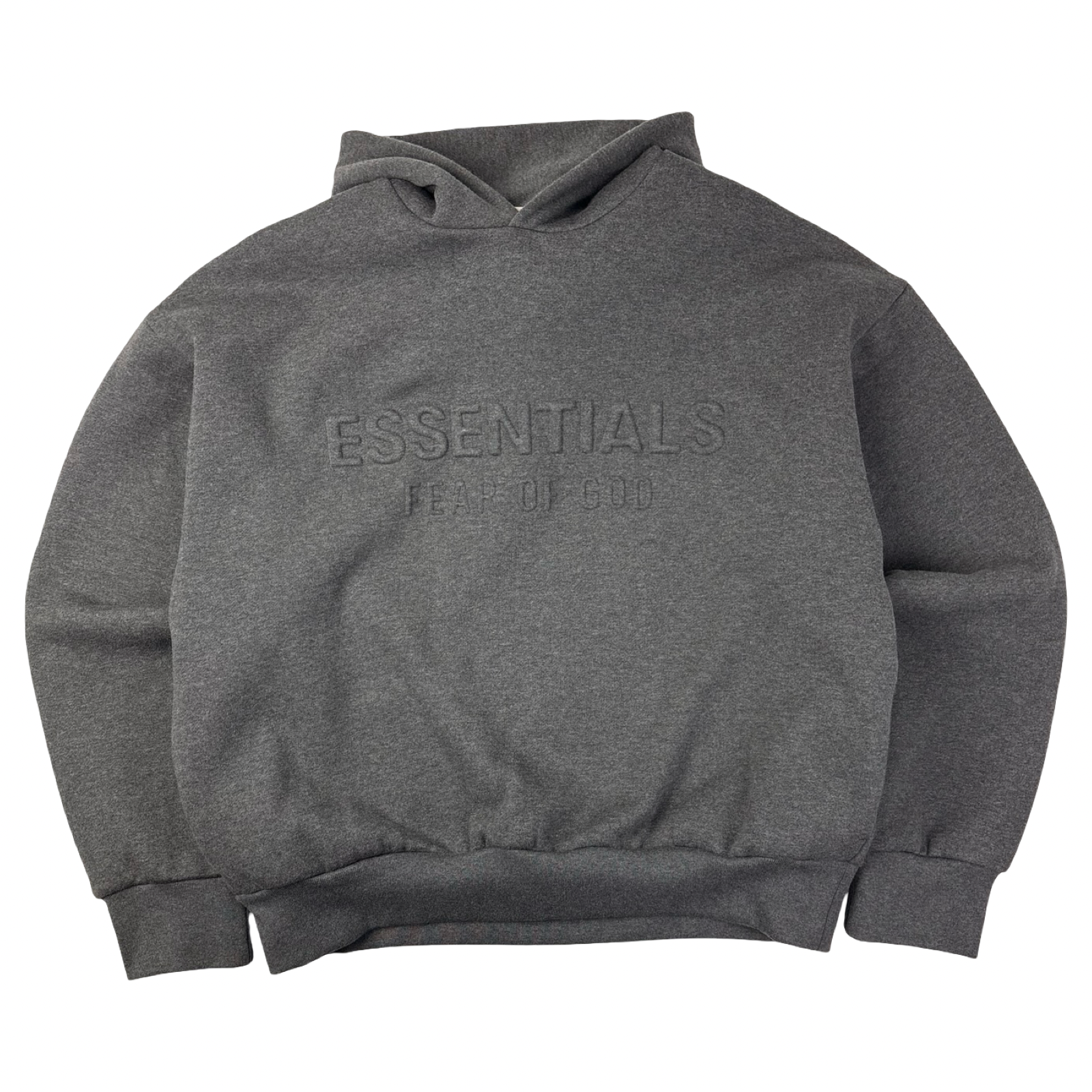 Fear Of God Essentials Holiday Embossed Classic Hoodie Grey