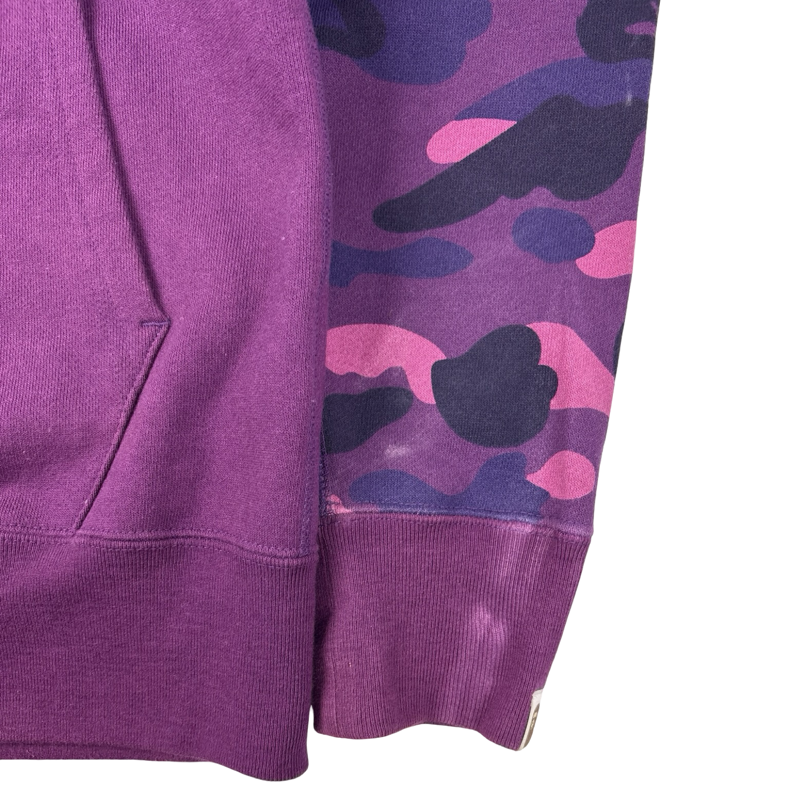 BAPE Color Camo Sleeve Shark Hoodie Purple