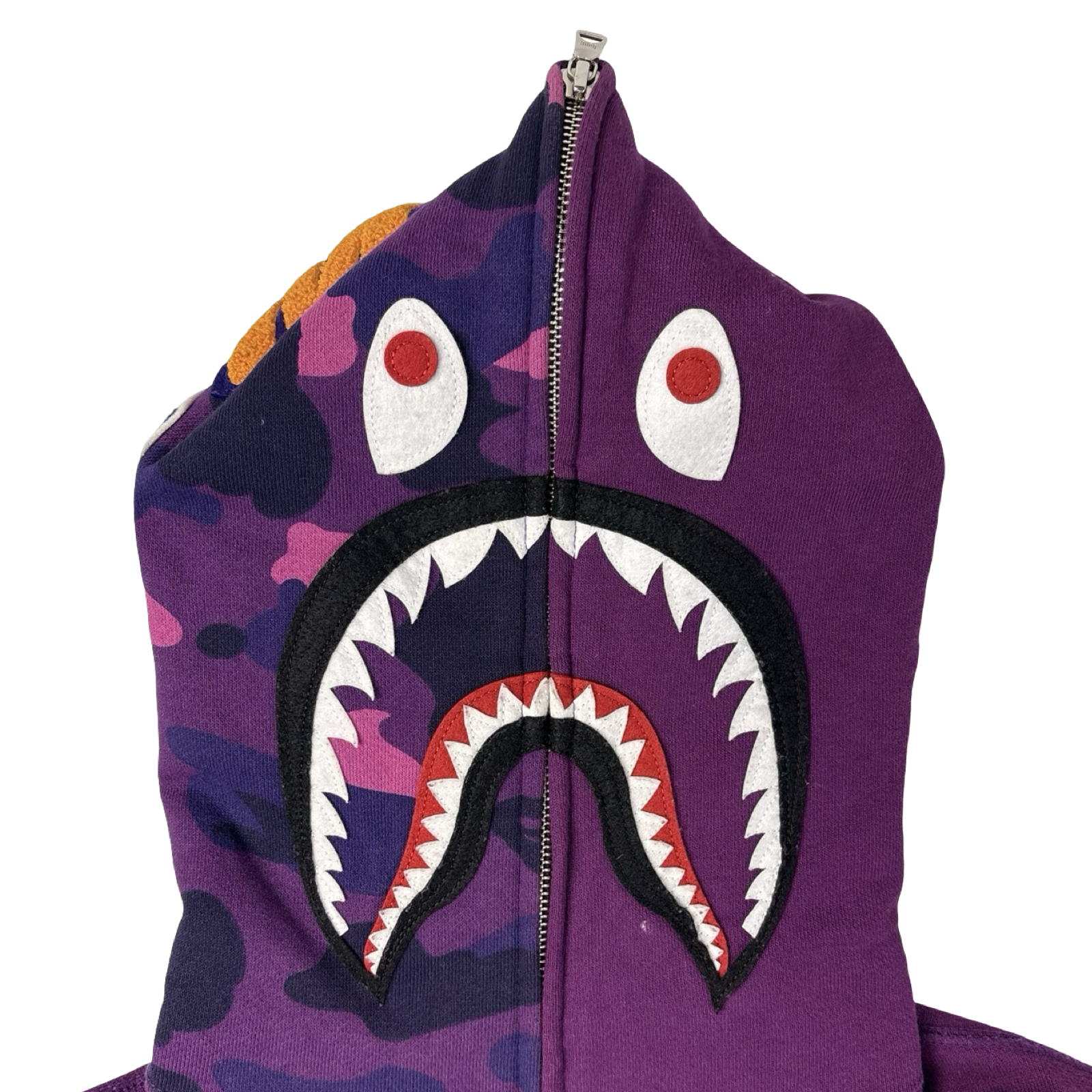 BAPE Color Camo Sleeve Shark Hoodie Purple