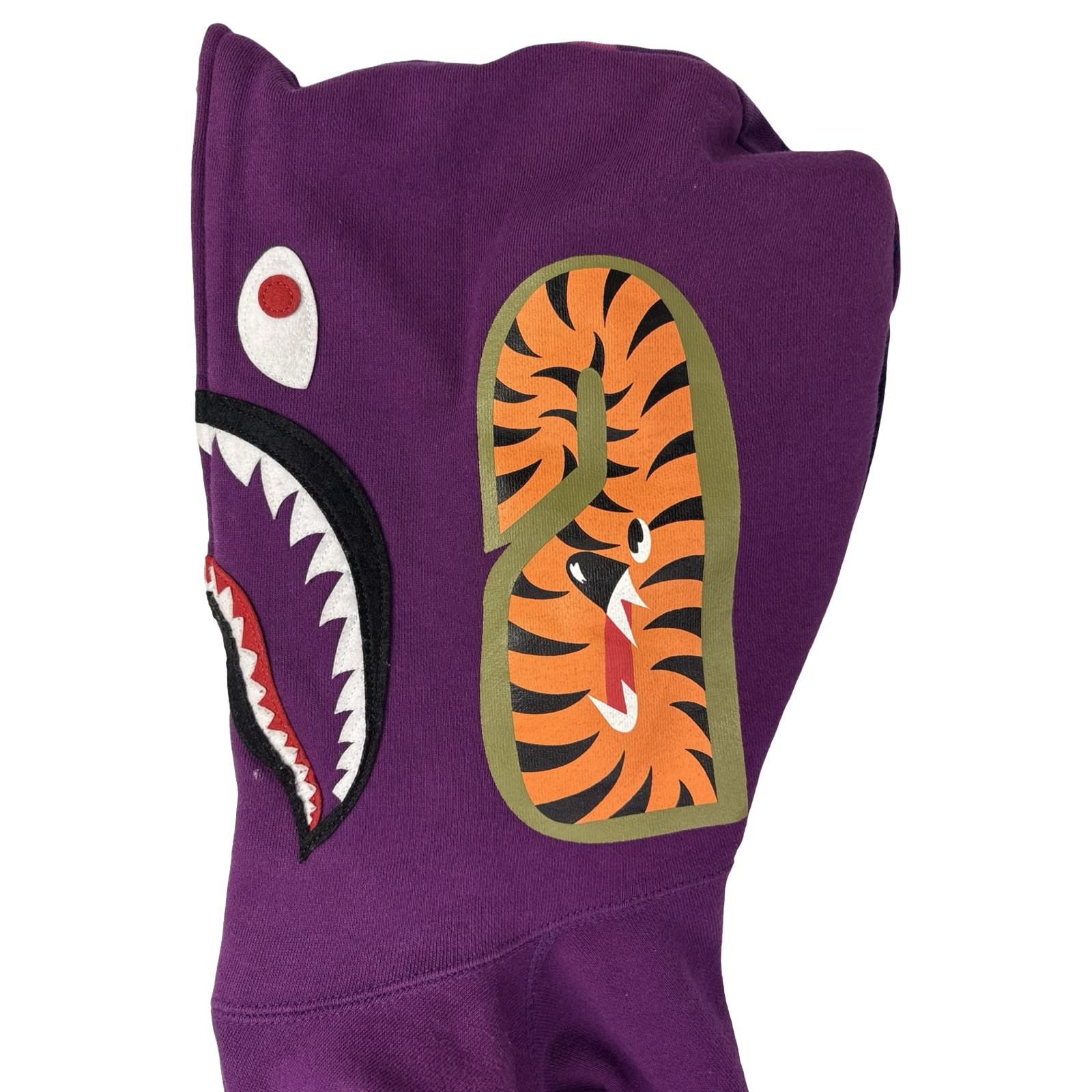 BAPE Color Camo Sleeve Shark Hoodie Purple