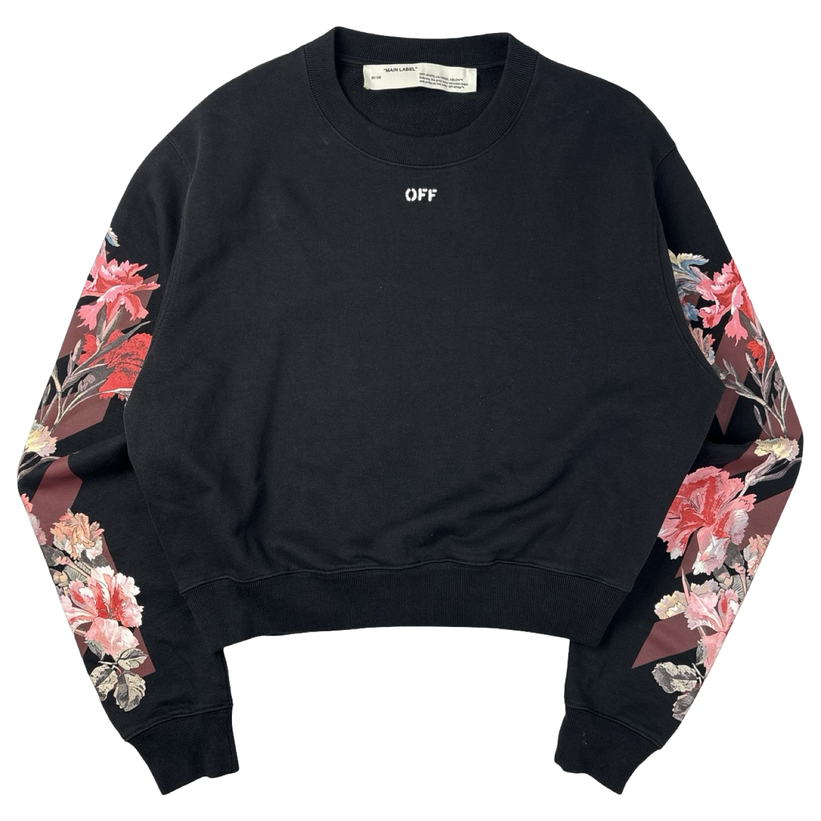 (W) Off-White Carryover Floral Cropped Sweatshirt