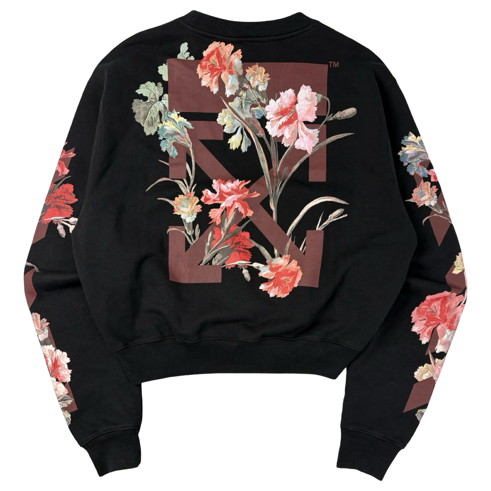 (W) Off-White Carryover Floral Cropped Sweatshirt
