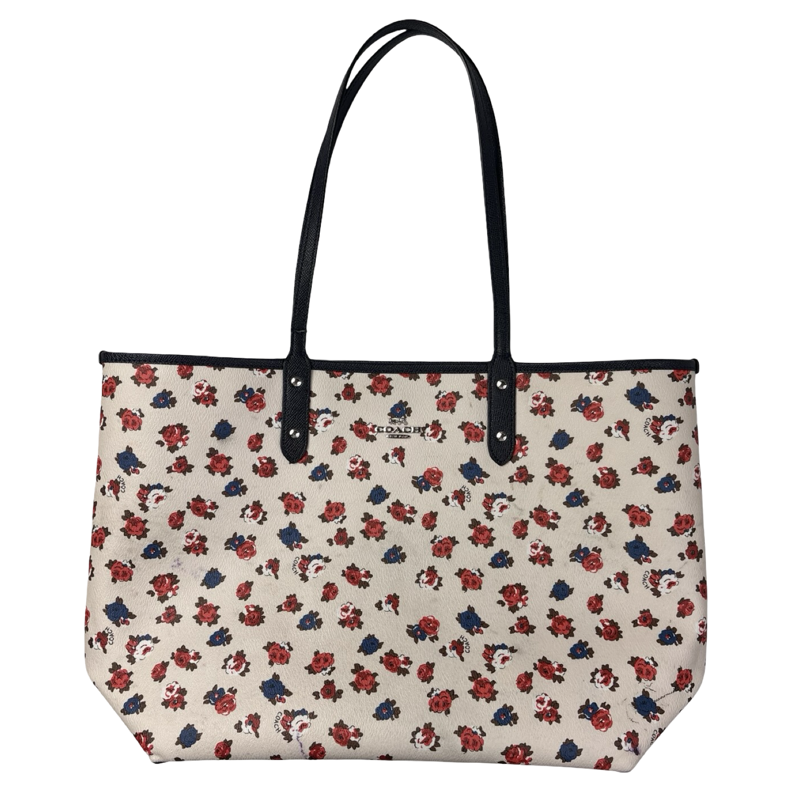 Coach Reversible City Tote Black/Floral