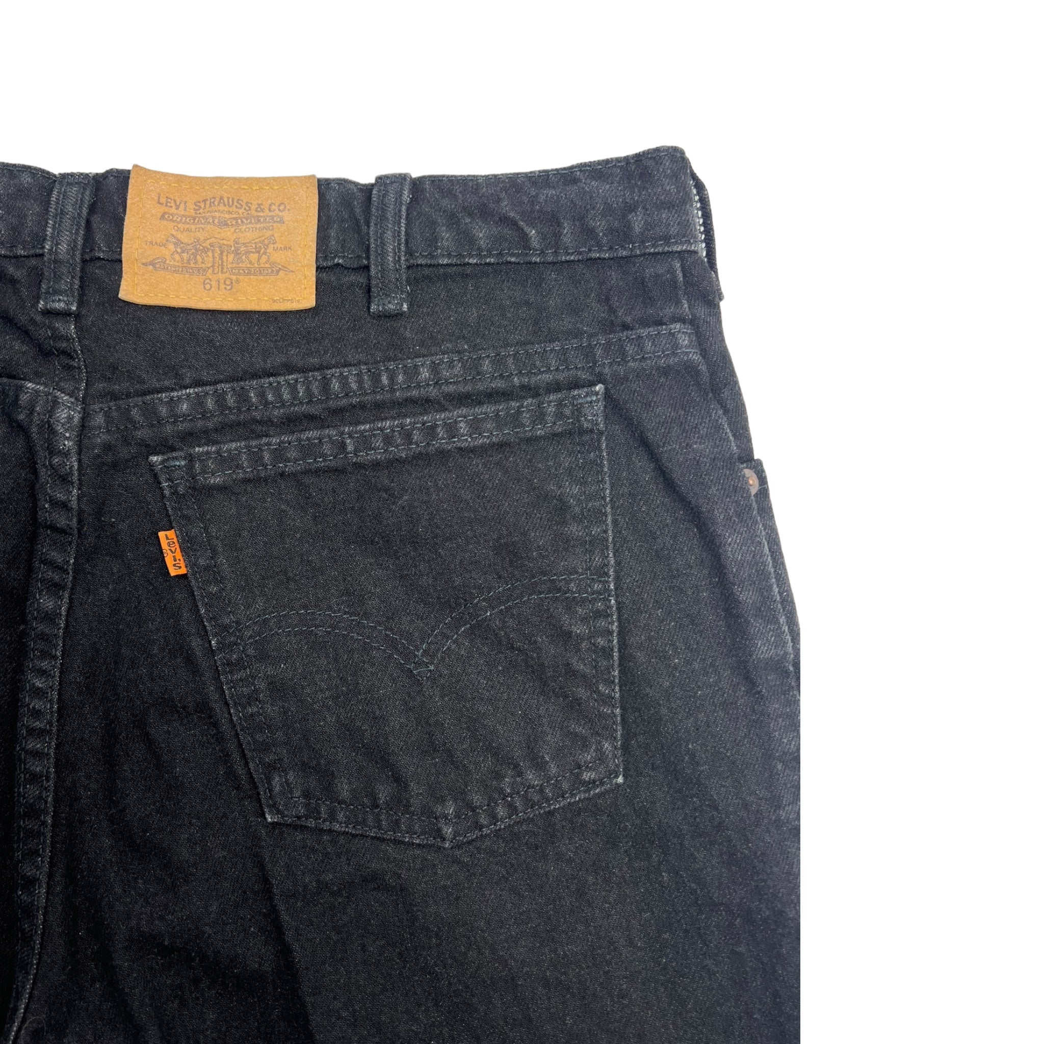 Vintage Levis Black Orange Tab 619 Jeans