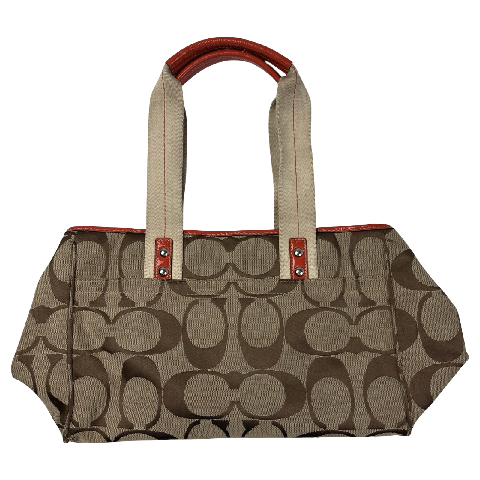 Coach Daisy Signature Collection Tote Bag Orange/Khaki