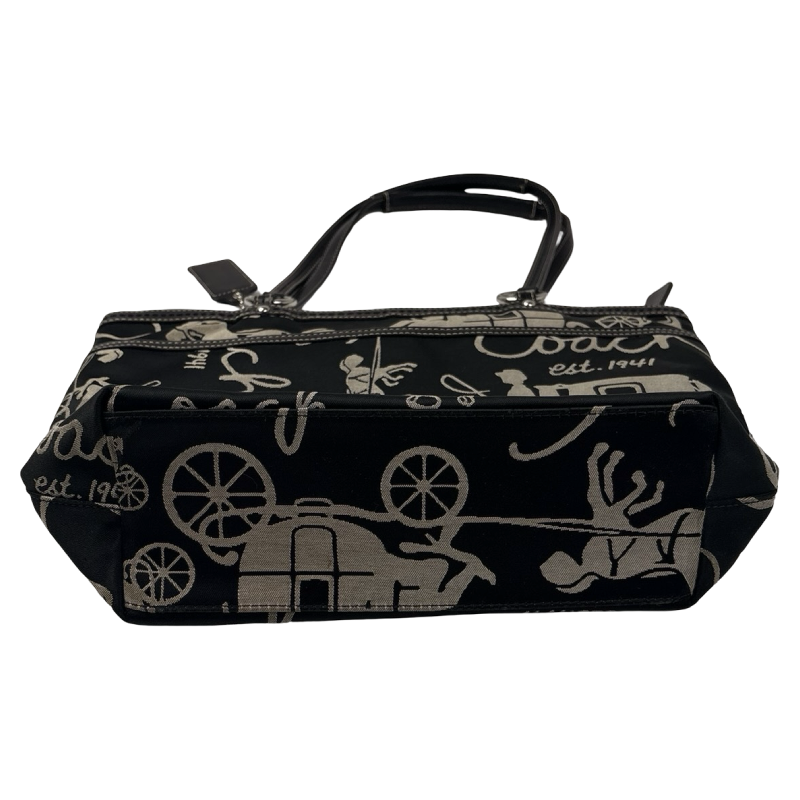 Coach Signature Satin Horse & Carriage Tote