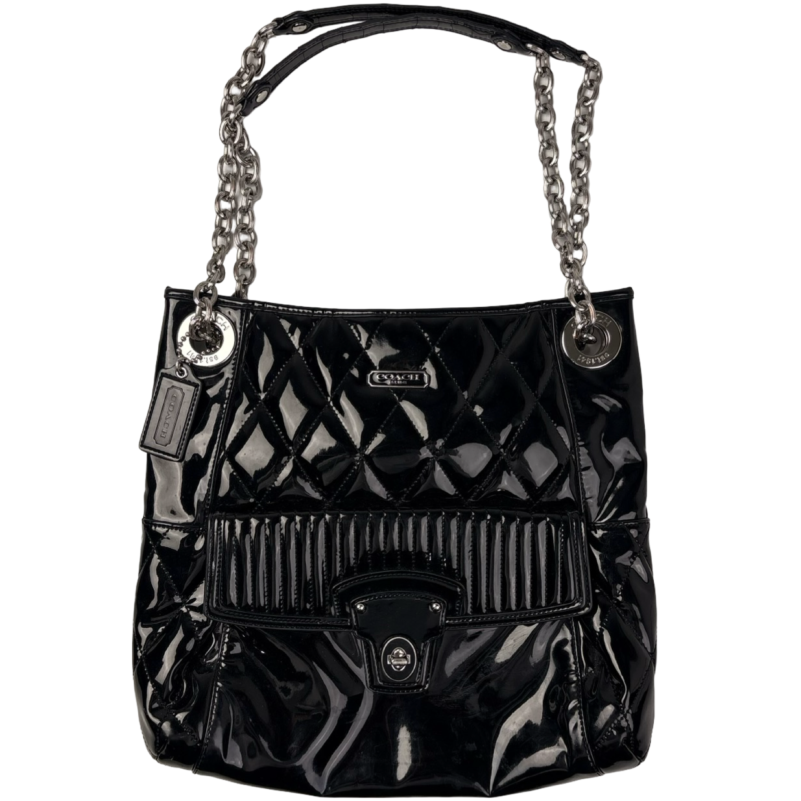 Coach Poppy Liquid Gloss Quilted Leather Shoulder Bag