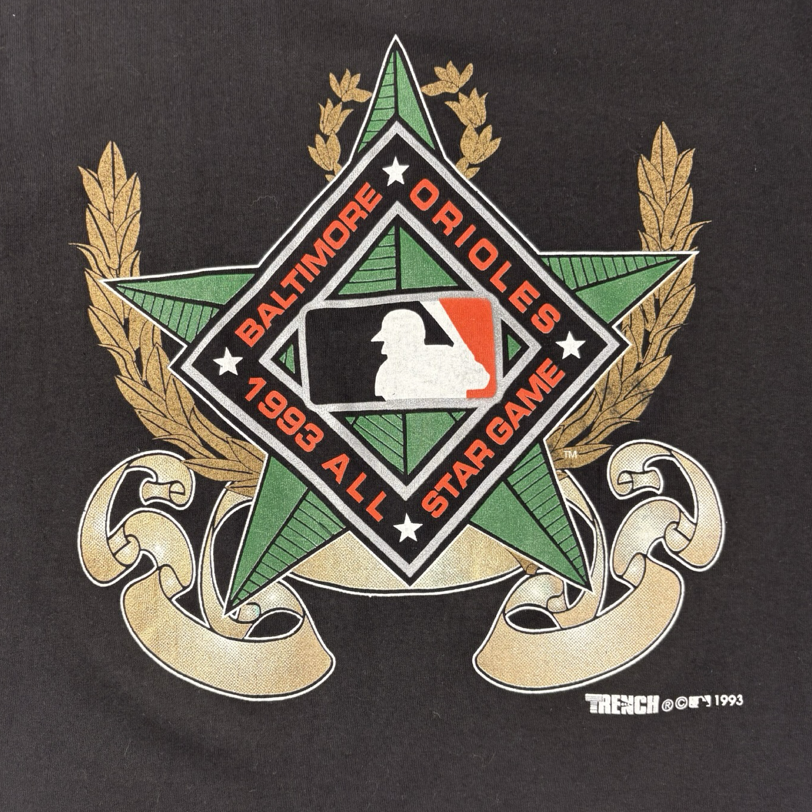 1993 Baltimore Orioles MLB Logo T-Shirt Black