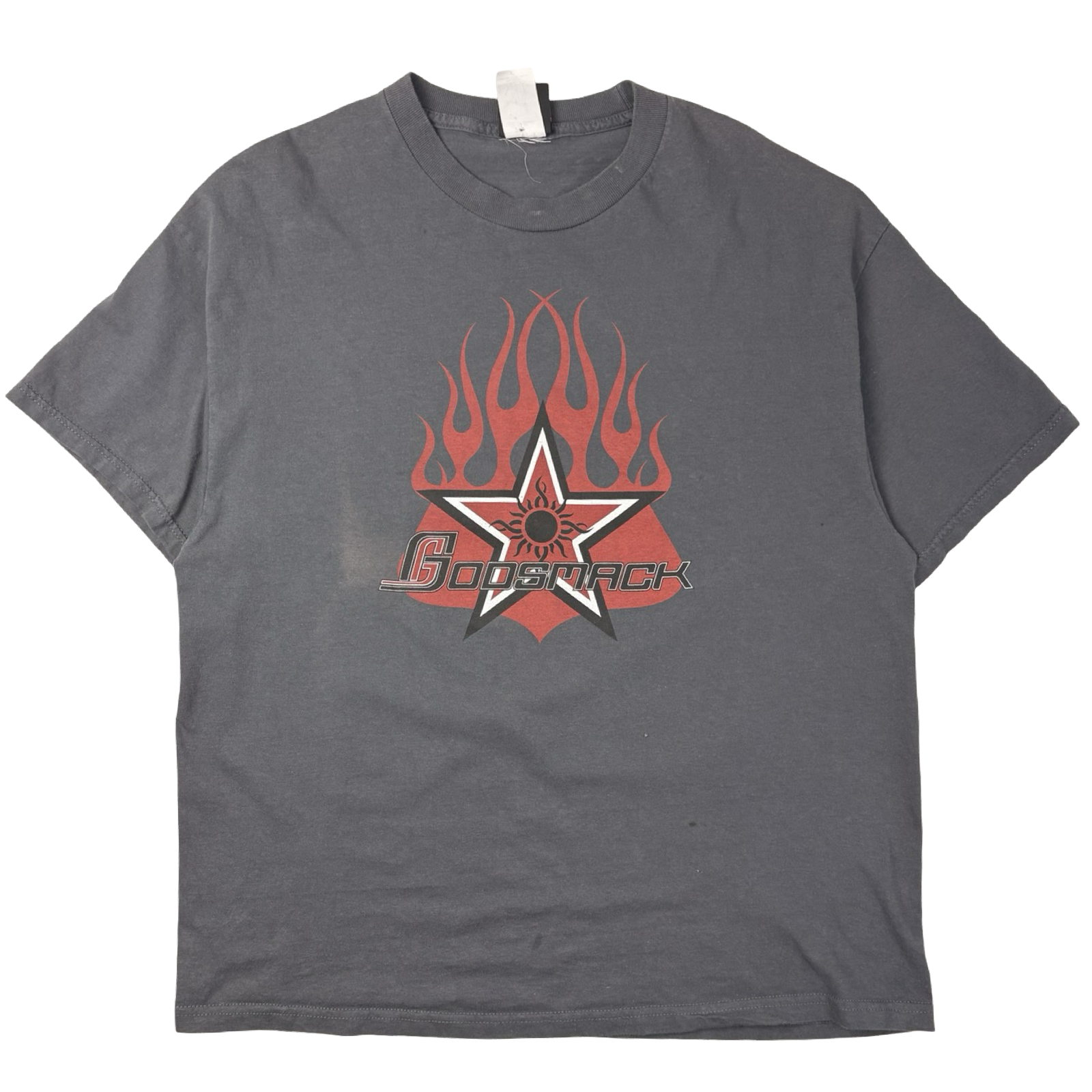 Vintage Godsmack Flame Star Band T-Shirt Grey