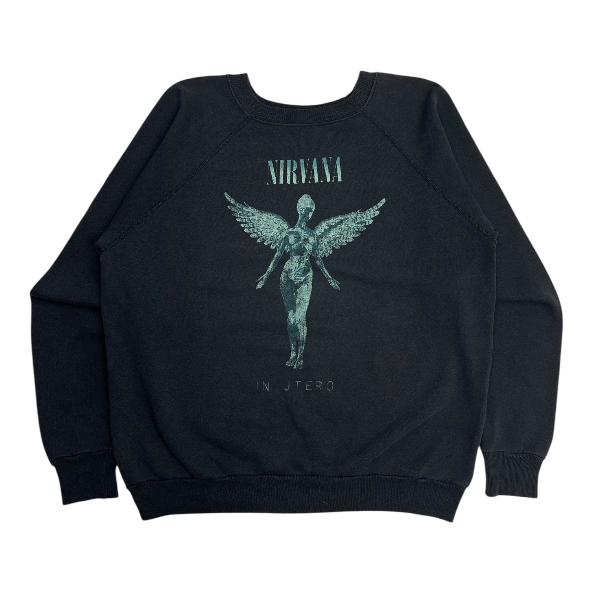 Vintage Nirvana In Utero Crewneck Faded Black