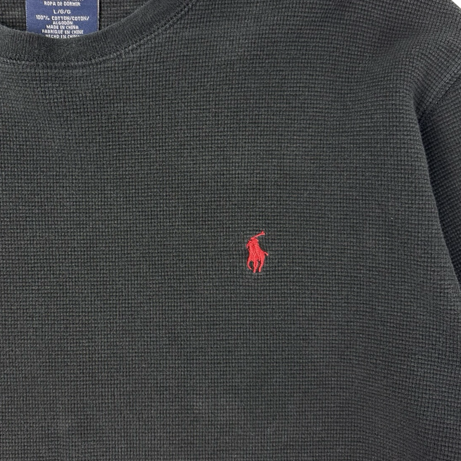 Vintage Polo Ralph Lauren Small Pony Long Sleeve Thermal Black