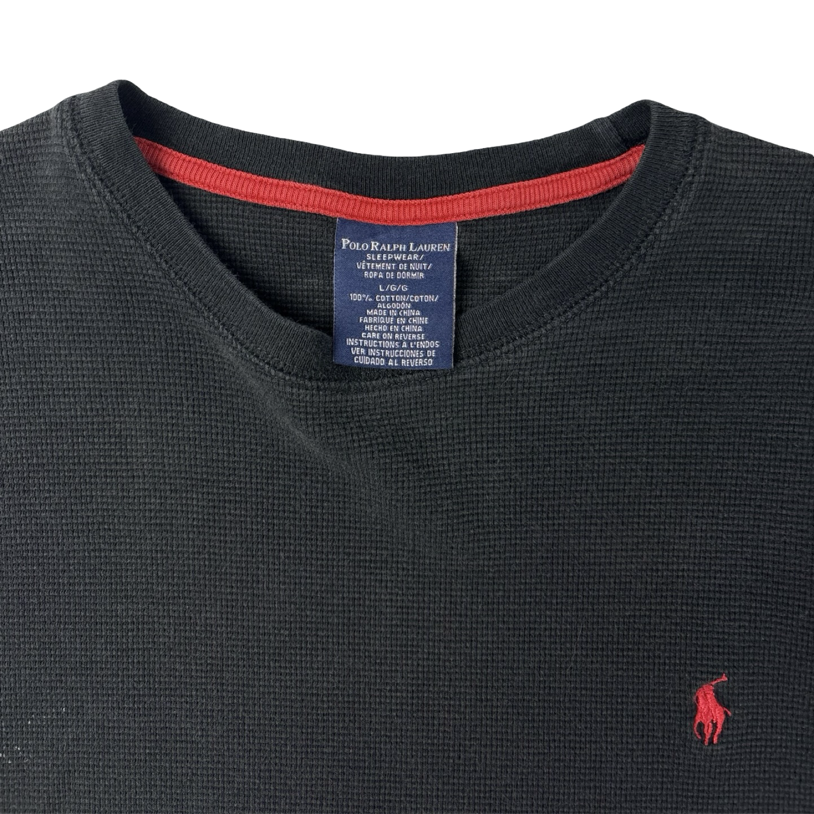 Vintage Polo Ralph Lauren Small Pony Long Sleeve Thermal Black