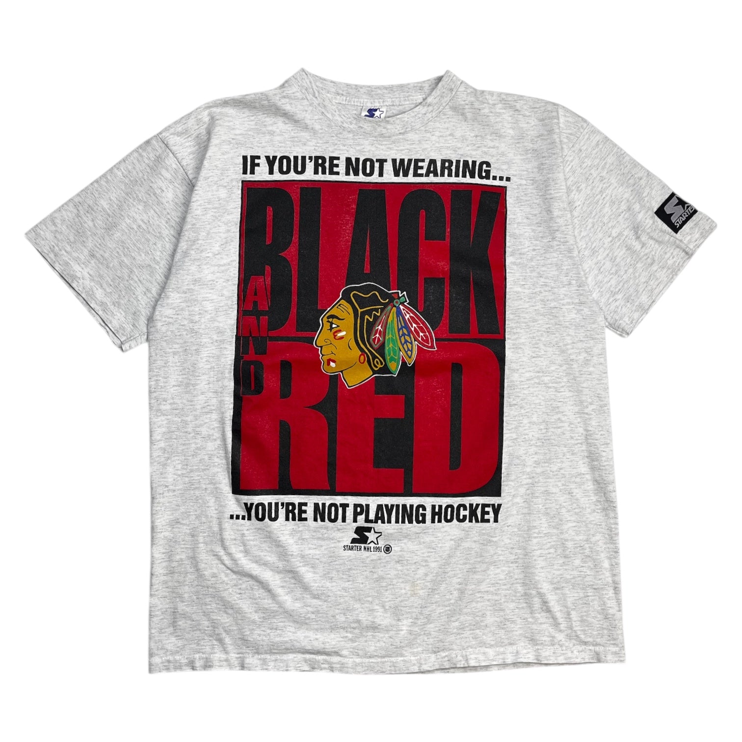 1991 Chicago Black Hawks "Black And Red" T-Shirt