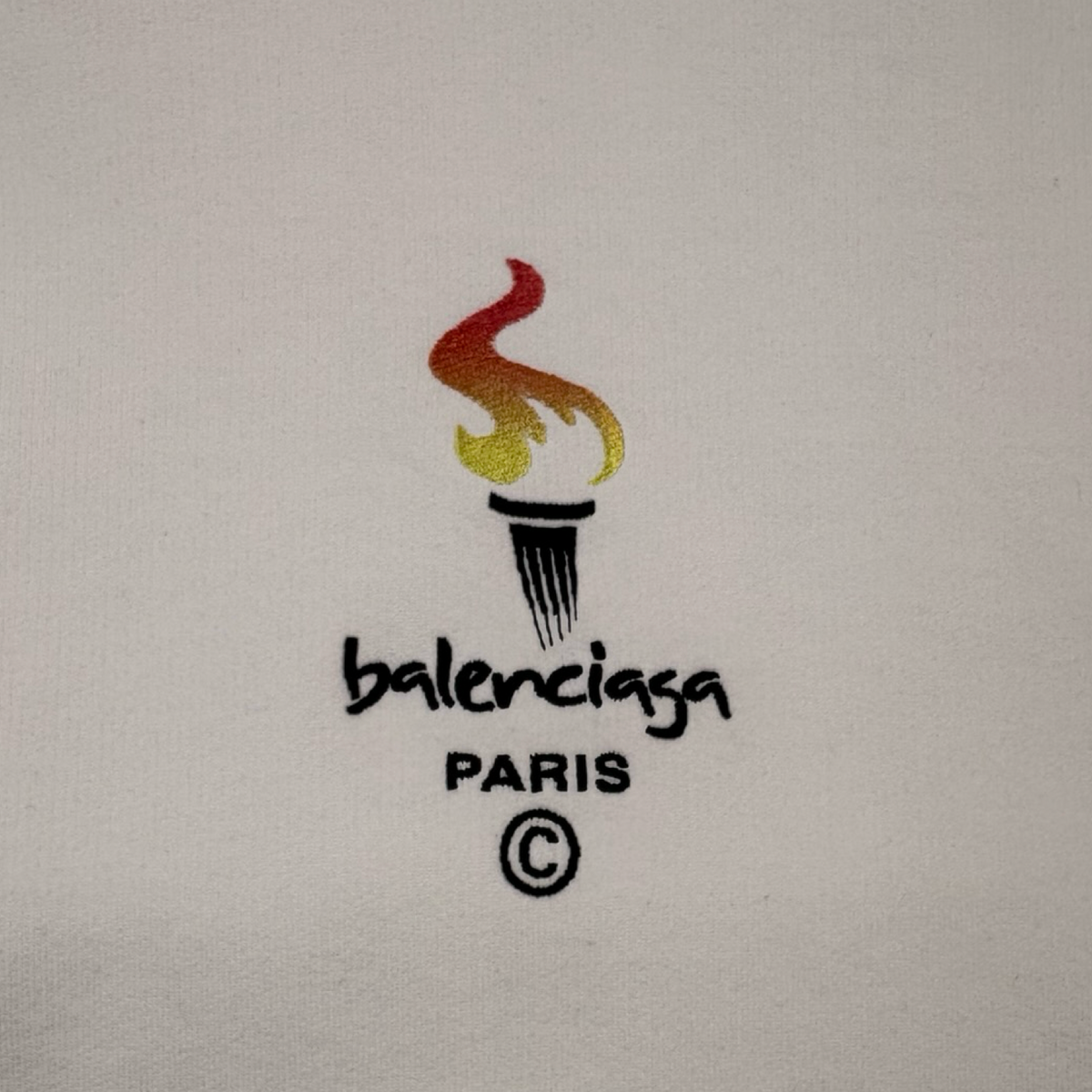 Balenciaga Embroidered Torch Logo Hoodie