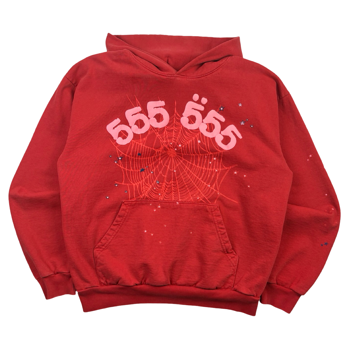 Sp5der Worldwide Red Angel Number 555 Hoodie