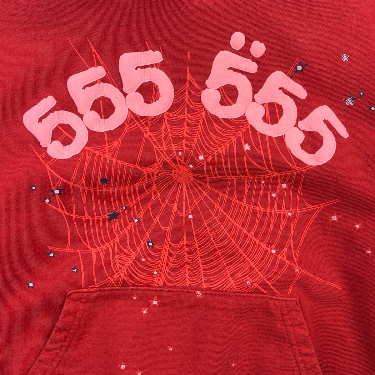 Sp5der Worldwide Red Angel Number 555 Hoodie