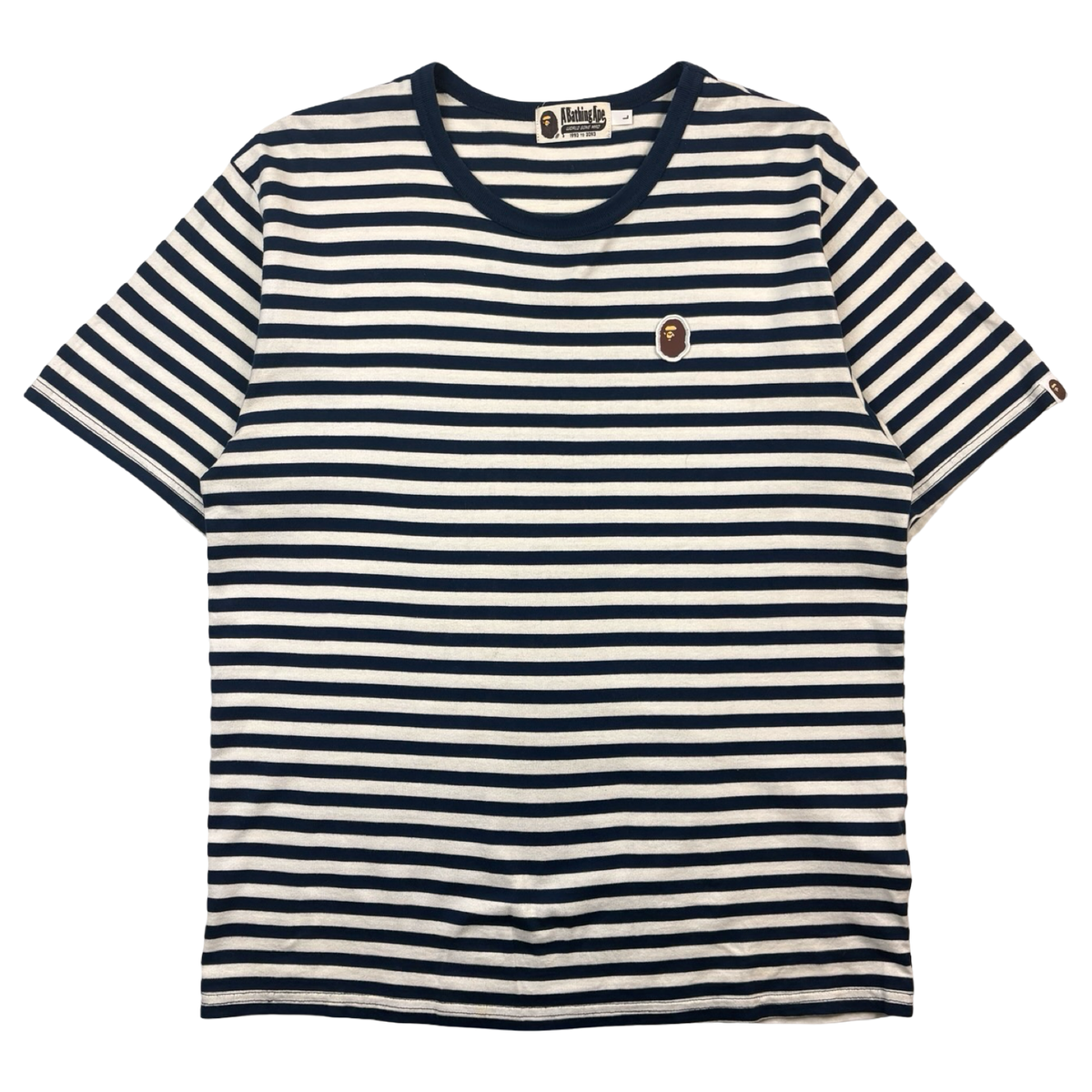 BAPE A Bathing Ape Striped One Point T-Shirt