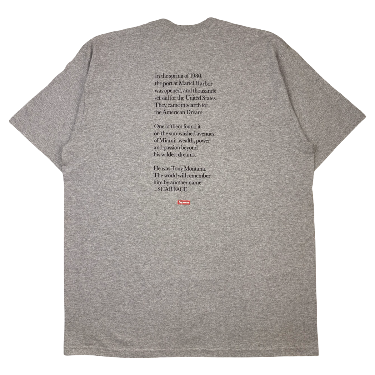 FW17 Supreme Scarface Split Tee Heather Grey
