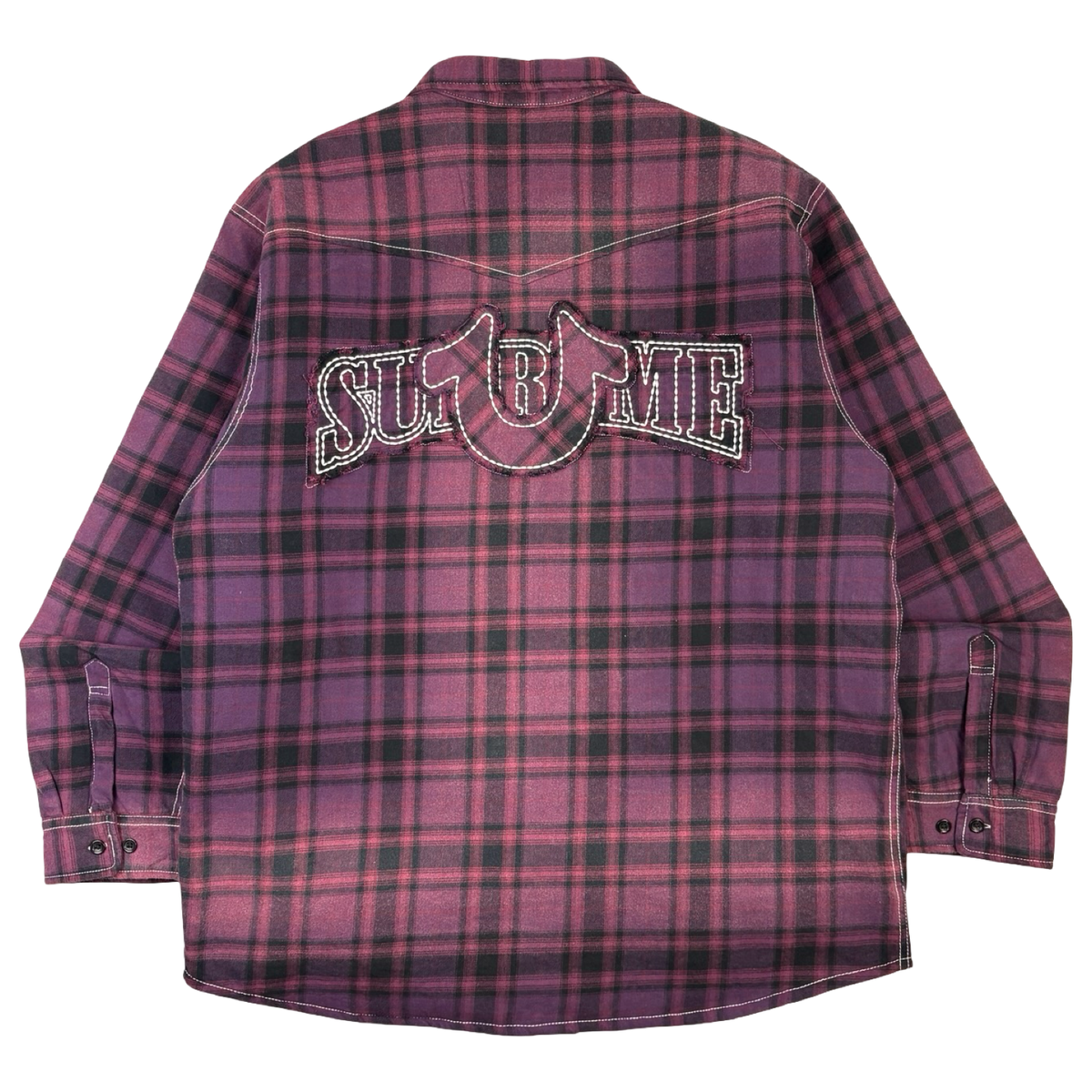 Supreme True Religion Quilted Lined Plaid Flannel Shirt Purple