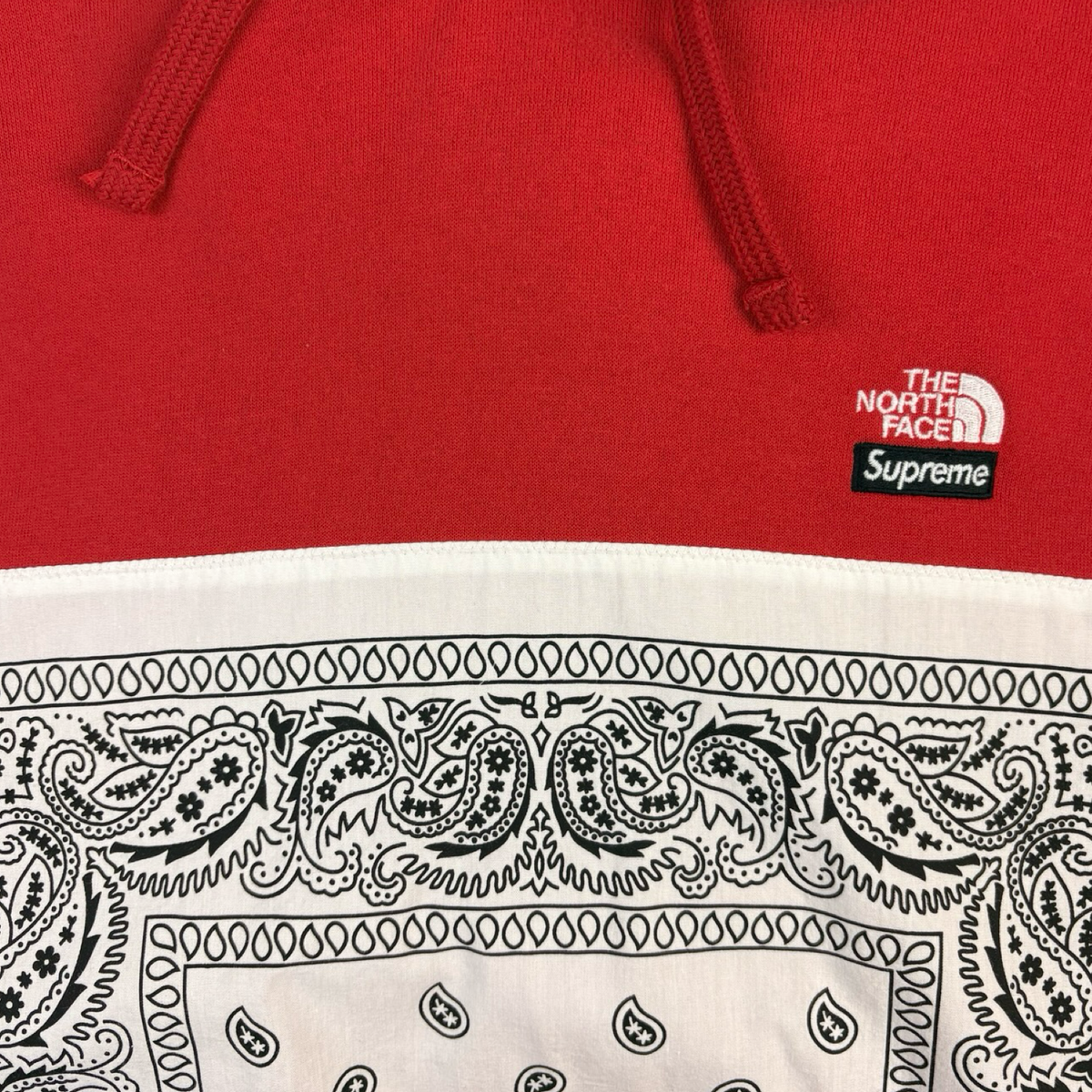 Supreme The North Face Bandana Hooded Sweatshirt Red