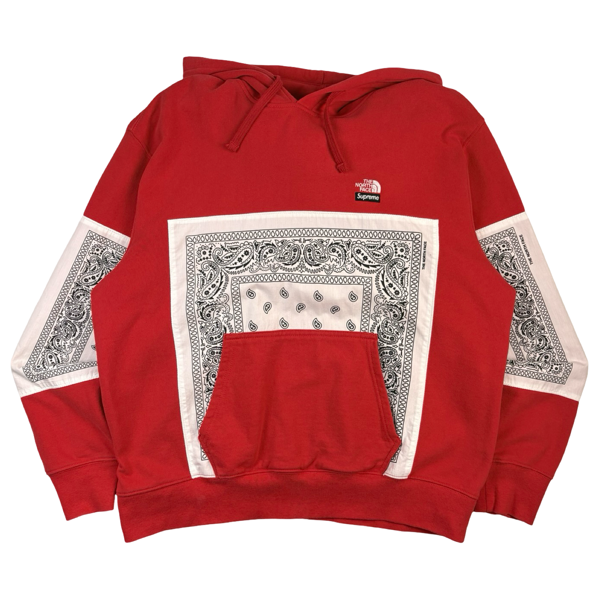 Supreme The North Face Bandana Hooded Sweatshirt Red