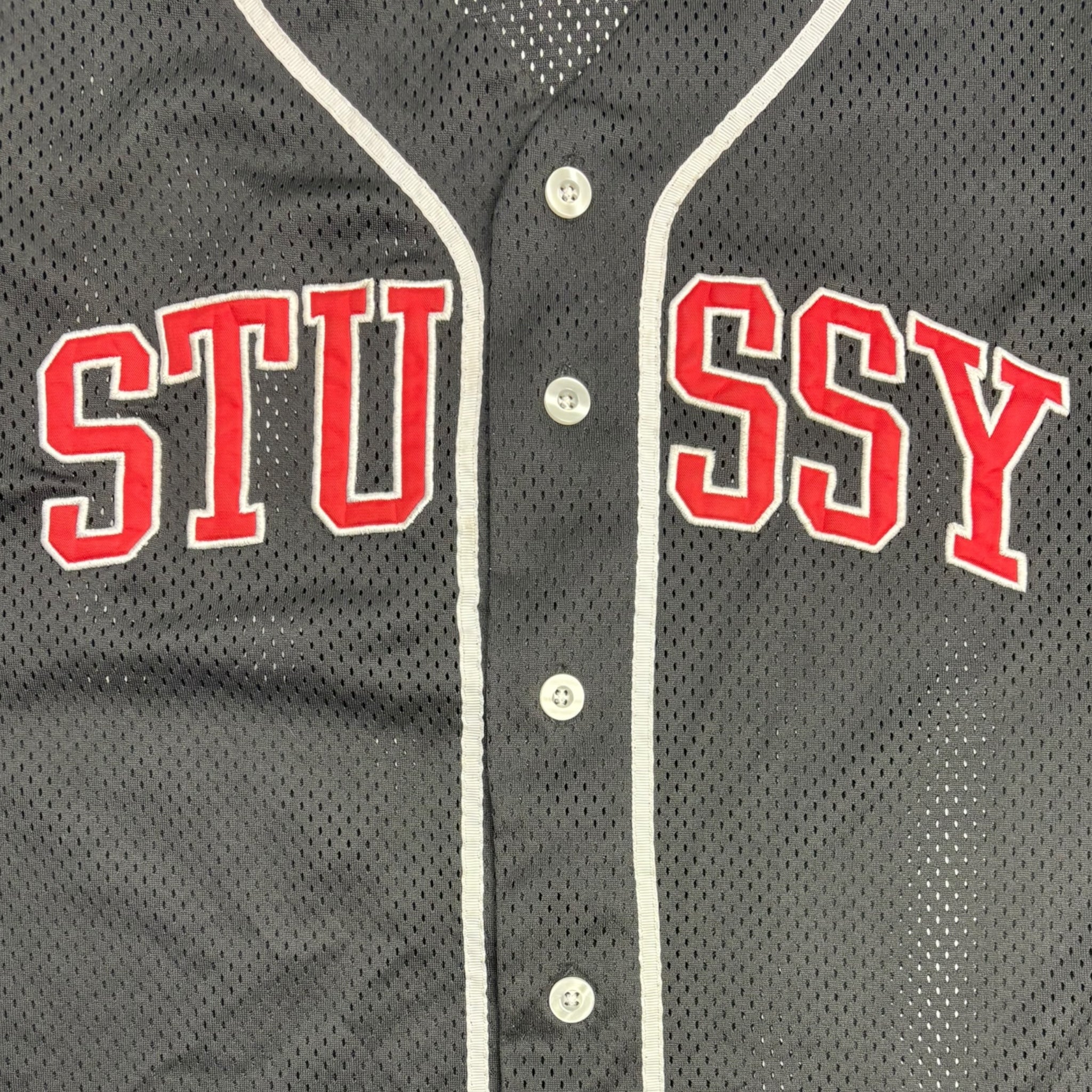 Stussy Spellout Baseball Jersey Black