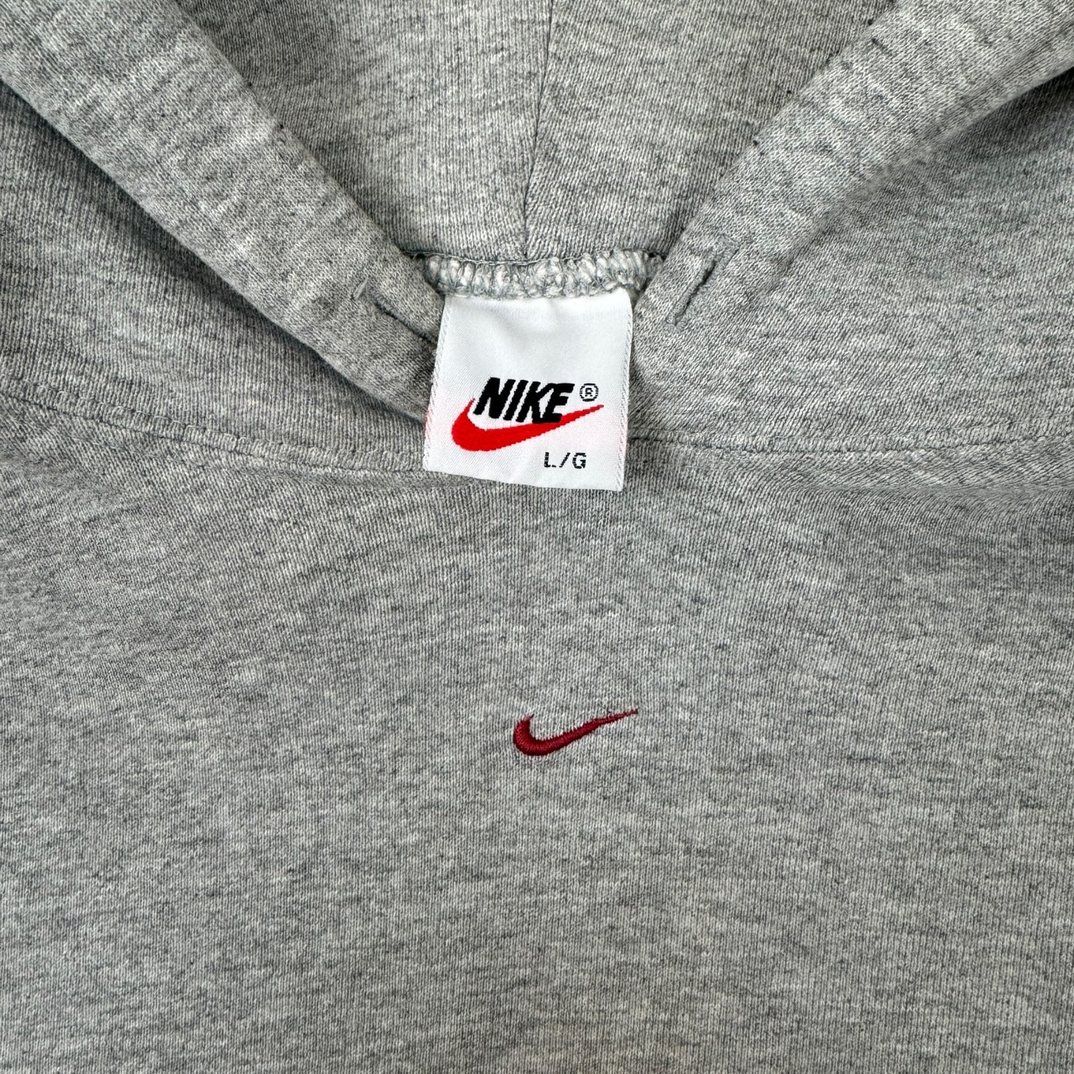 Vintage Nike Center Swoosh Hoodie Grey