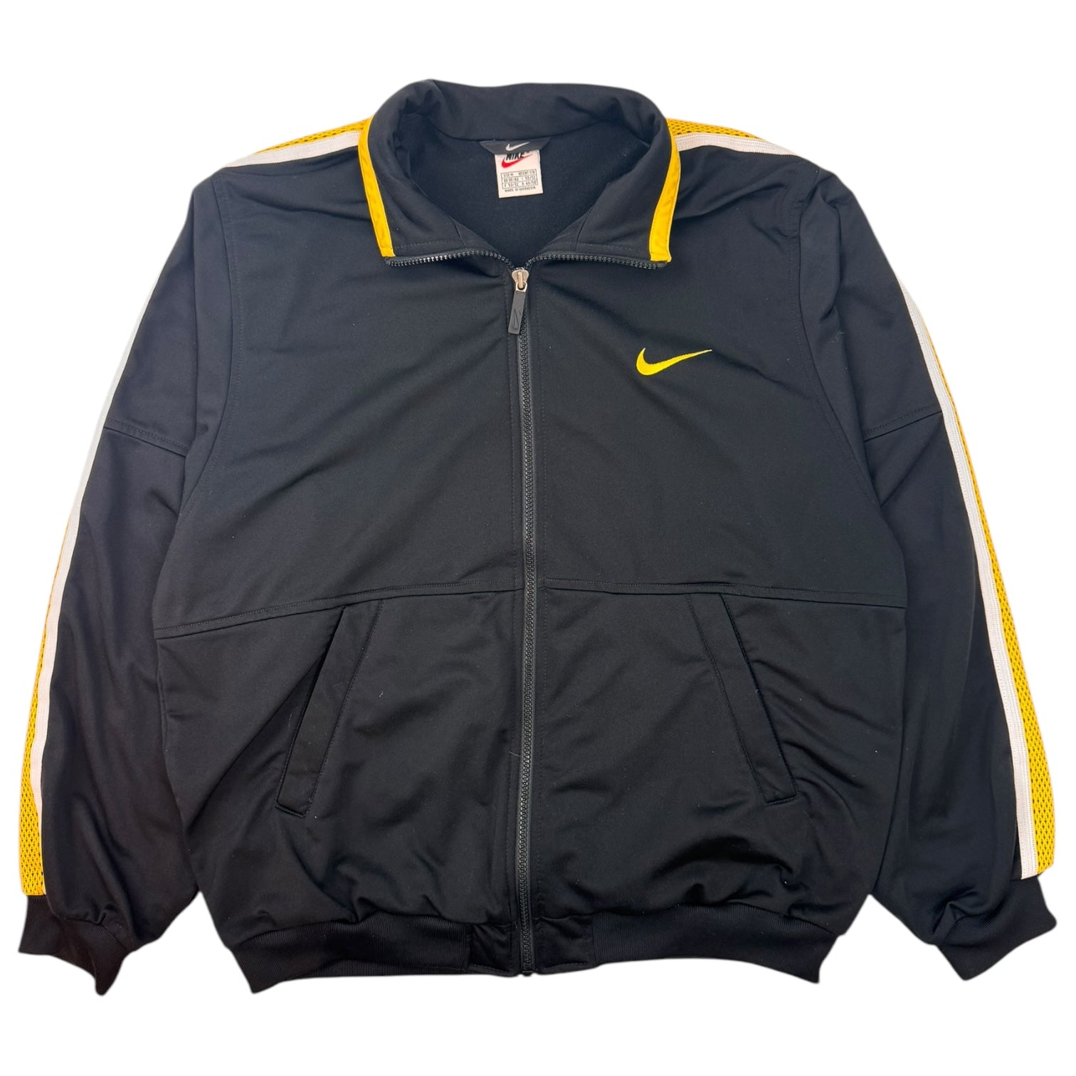 Vintage Nike Track Jacket Black and Yellow