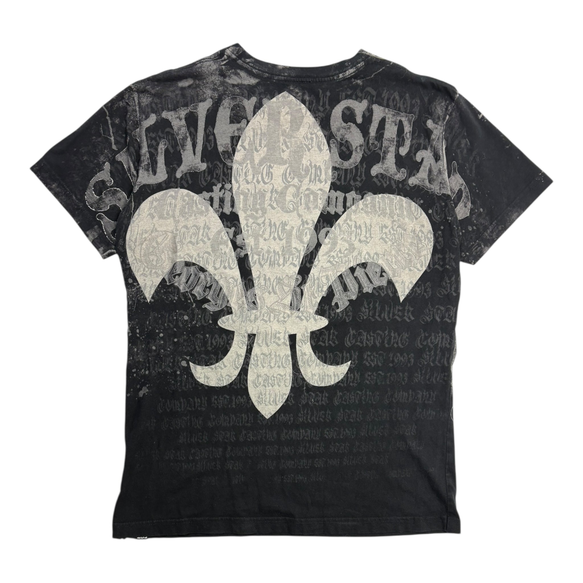 Y2K Silverstar Cyber Fleur-De-Lis Mall Goth T-Shrit