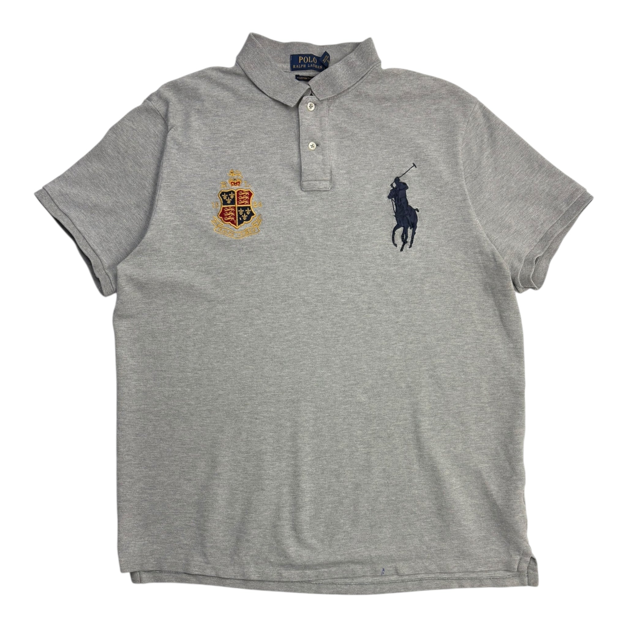 Vintage Polo Ralph Lauren Big Pony Collared Shirt Grey